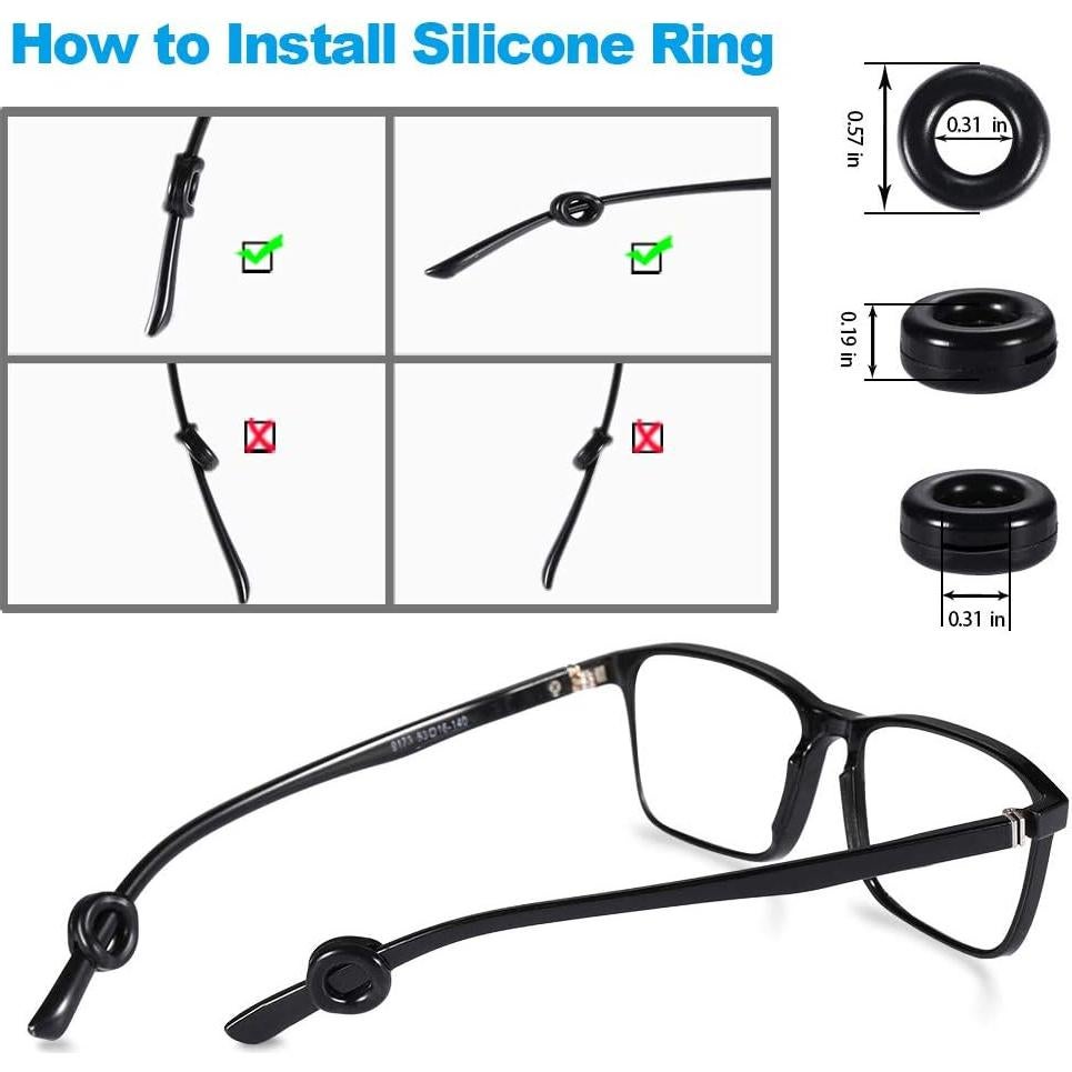 16 Pares Sujetadores de Gafas Summer Lemon Silicona Antideslizante