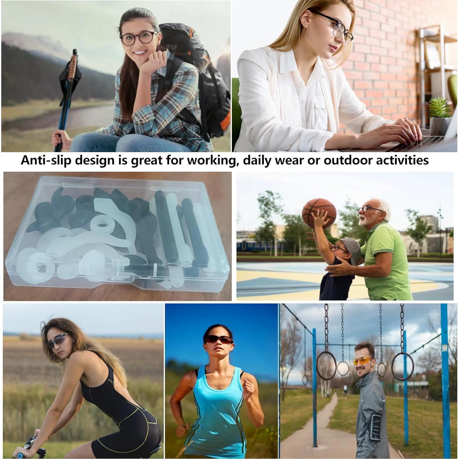 16 Pares Sujetadores de Gafas Summer Lemon Silicona Antideslizante