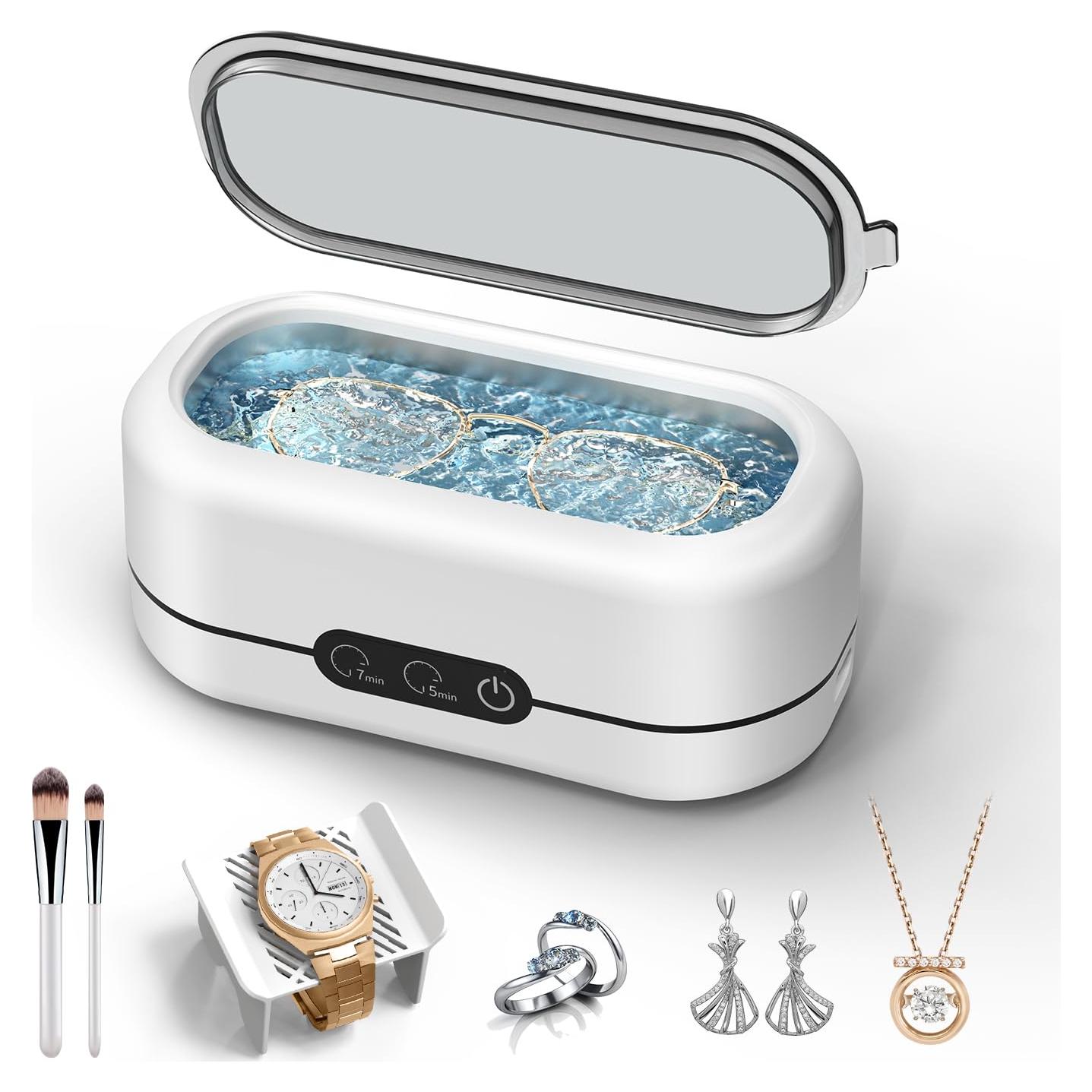 Limpiador Ultrasónico BYASKZIV 48KHz para Joyas y Gafas