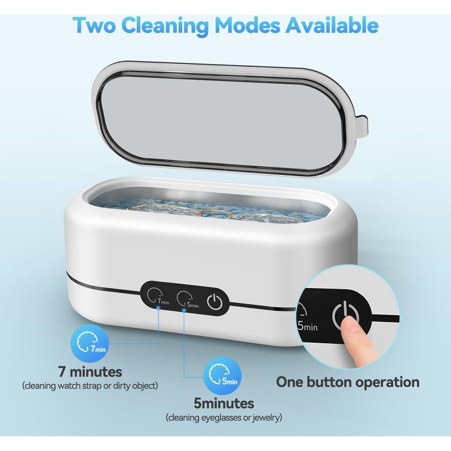Limpiador Ultrasónico BYASKZIV 48KHz para Joyas y Gafas
