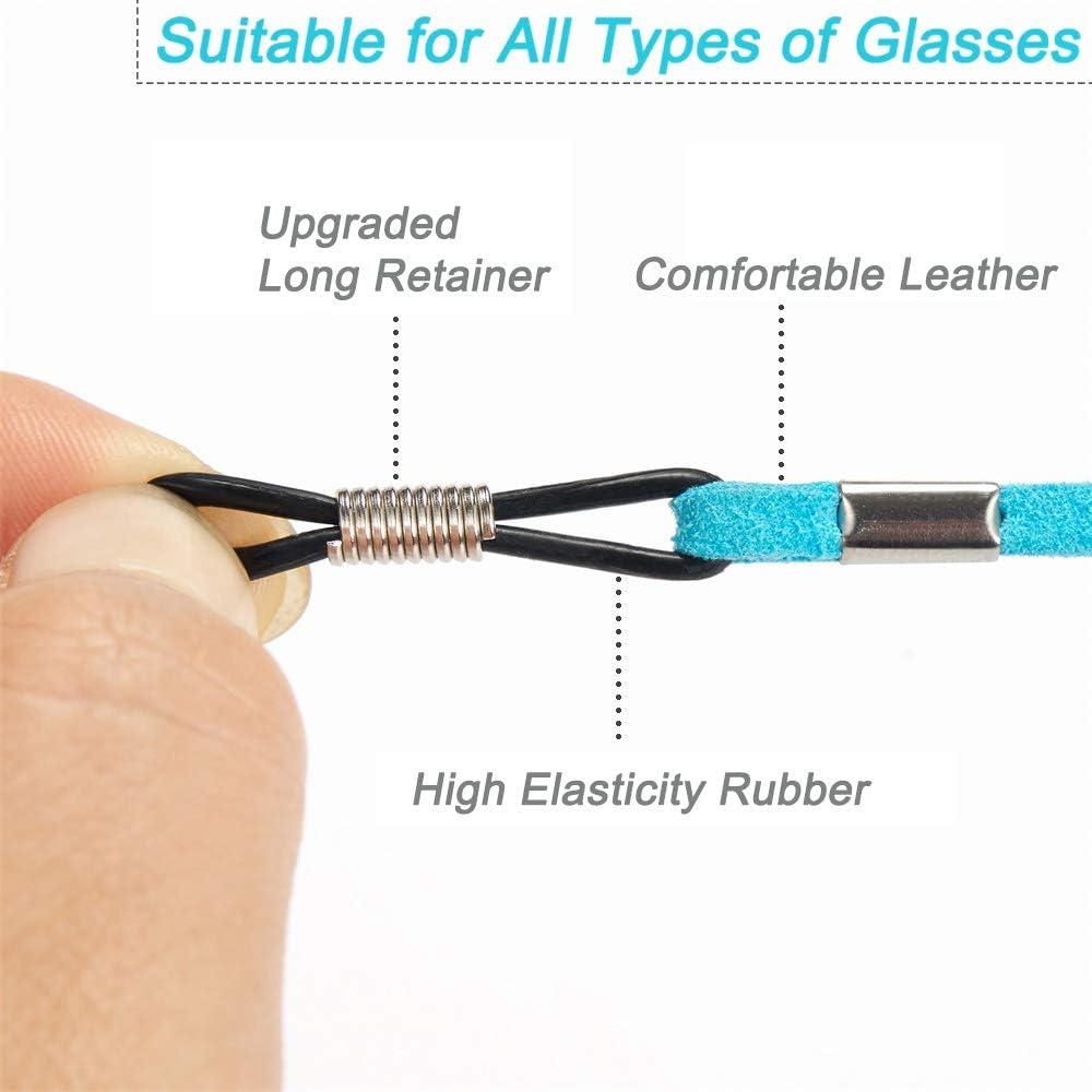 4 PCS Correas para Gafas - Cadena Ajustable de Cuero