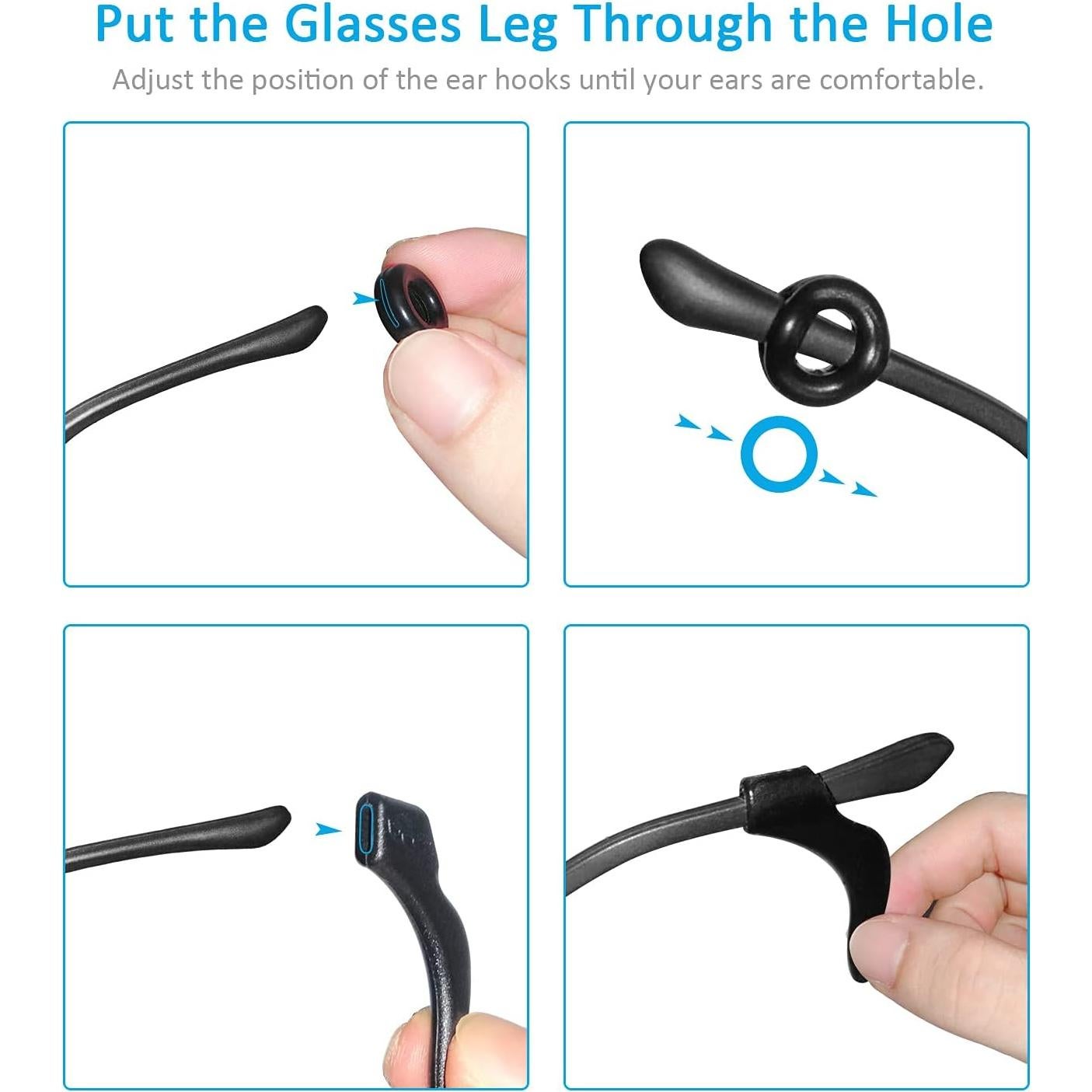 12 Pares Sujetadores de Gafas Mcyye Antideslizantes