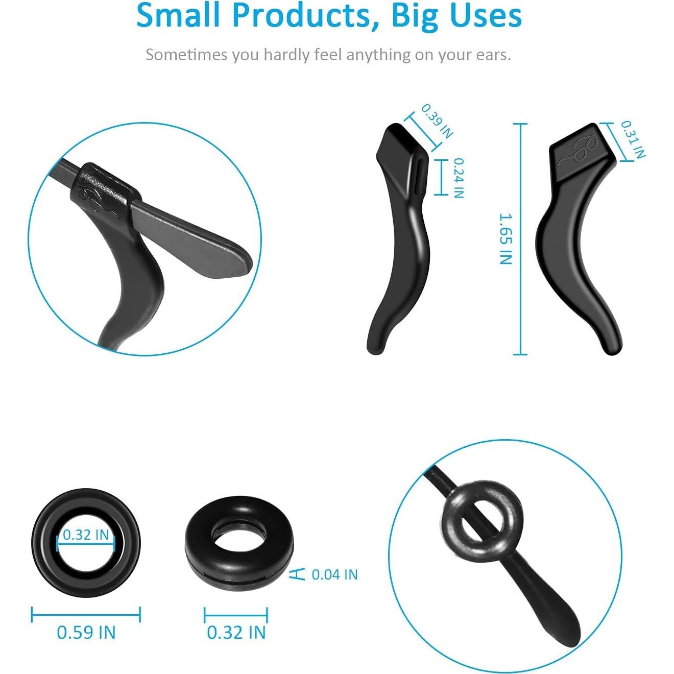 12 Pares Sujetadores de Gafas Mcyye Antideslizantes