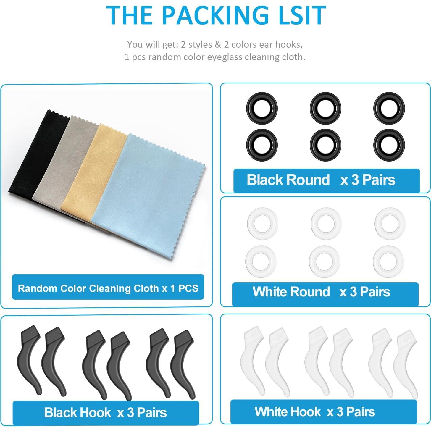 12 Pares Sujetadores de Gafas Mcyye Antideslizantes