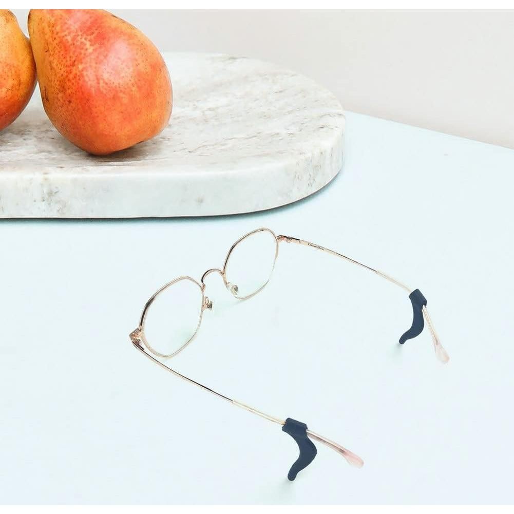 20 Pares de Ganchos de Silicona Negra para Gafas Antideslizantes