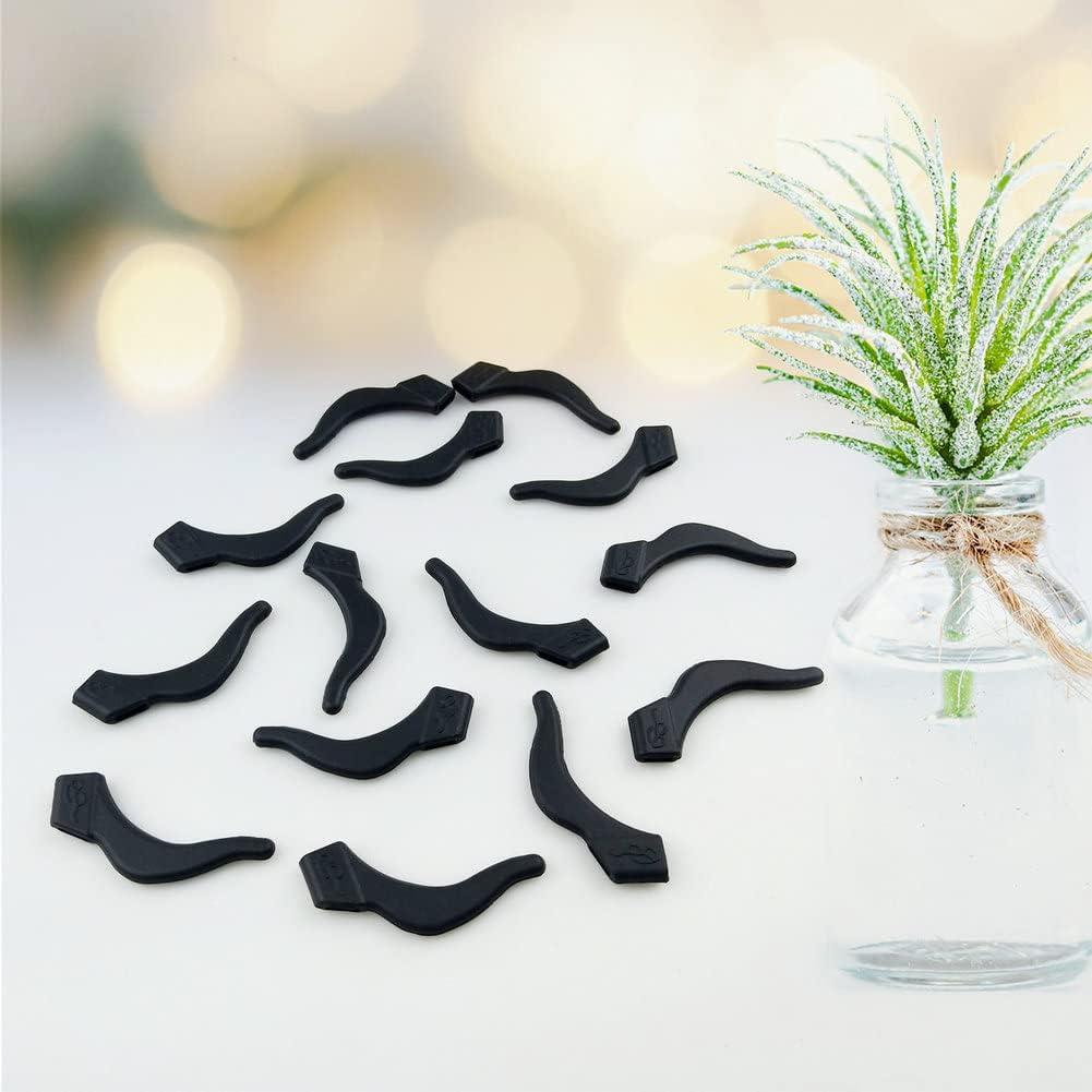 20 Pares de Ganchos de Silicona Negra para Gafas Antideslizantes