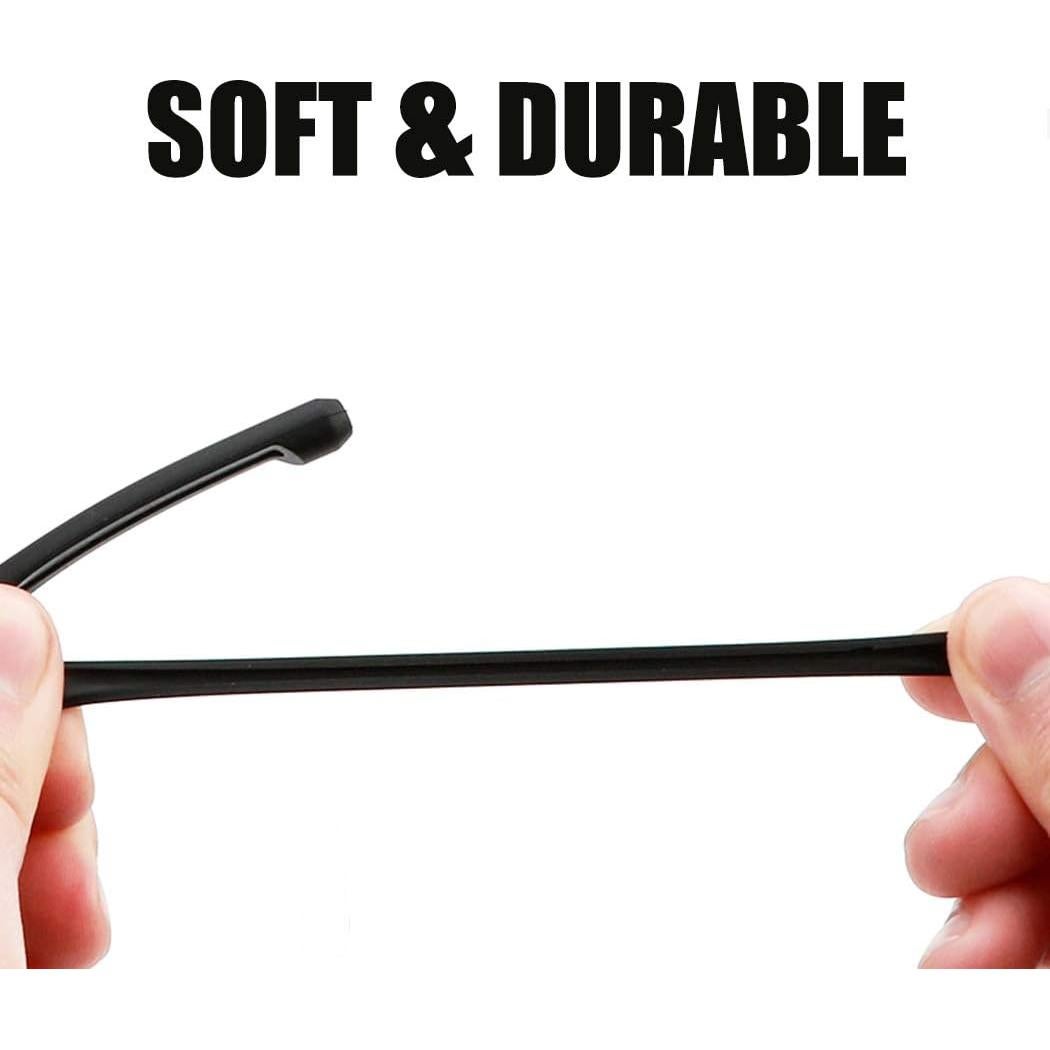 Ganchos para Orejas de Gafas Silicona Negra 16 Pairs