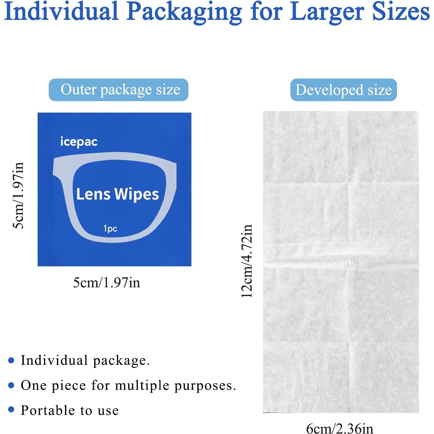 Toallitas Limpiadoras IcePac 320 Unidades para Gafas