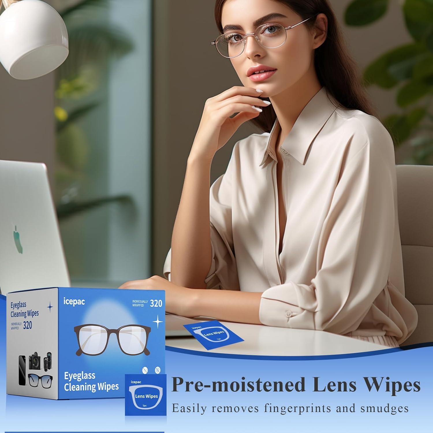 Toallitas Limpiadoras IcePac 320 Unidades para Gafas