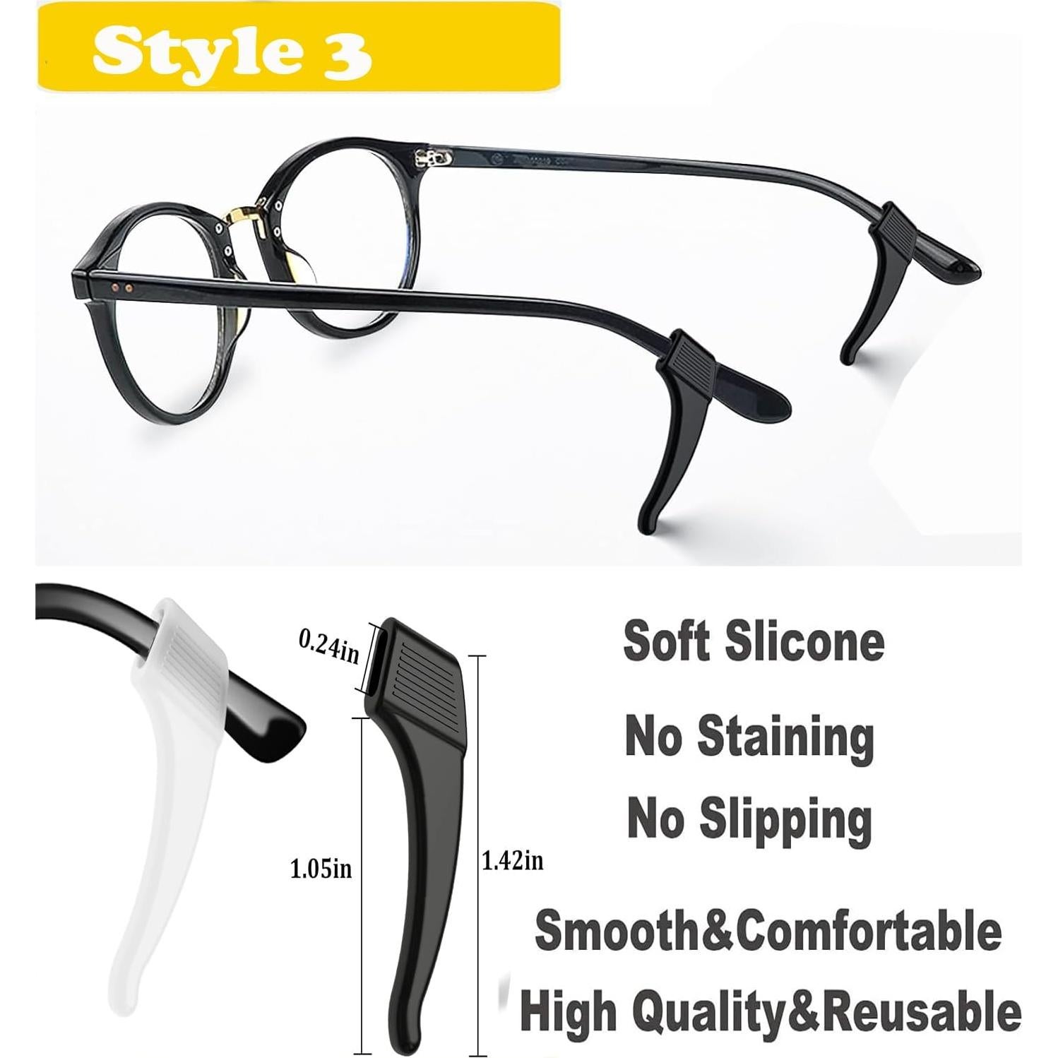 Soporte de oreja para gafas Silicona 12 pares Transparente