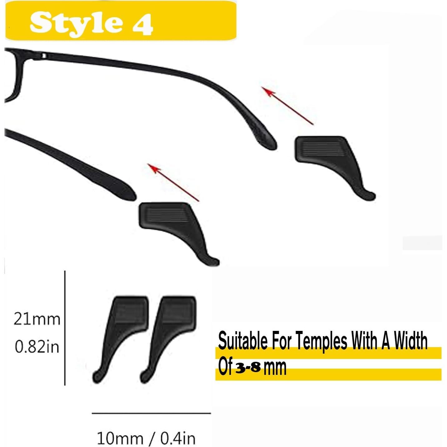 Soporte de oreja para gafas Silicona 12 pares Transparente