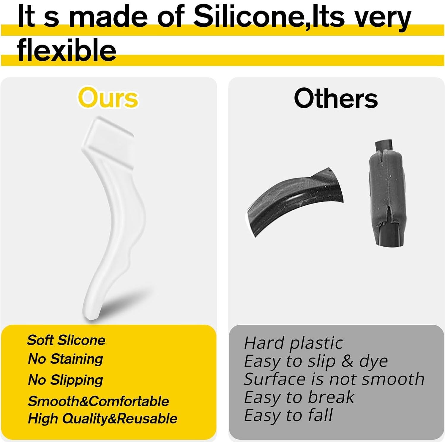 Soporte de oreja para gafas Silicona 12 pares Transparente