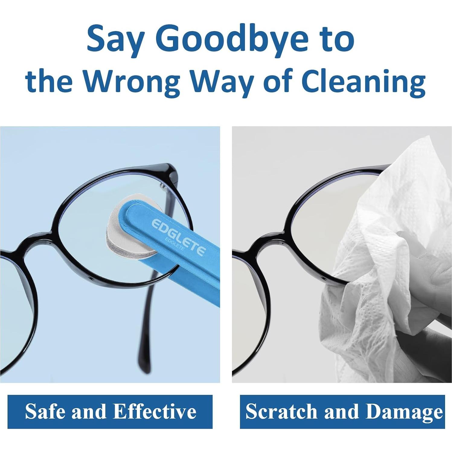 Kit de limpieza de gafas Edglete con spray y paño microfibra