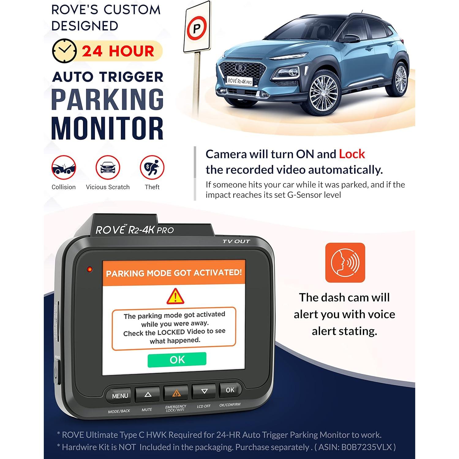 Cámara de Salpicadero ROVE R2-4K PRO con GPS y WiFi 5G