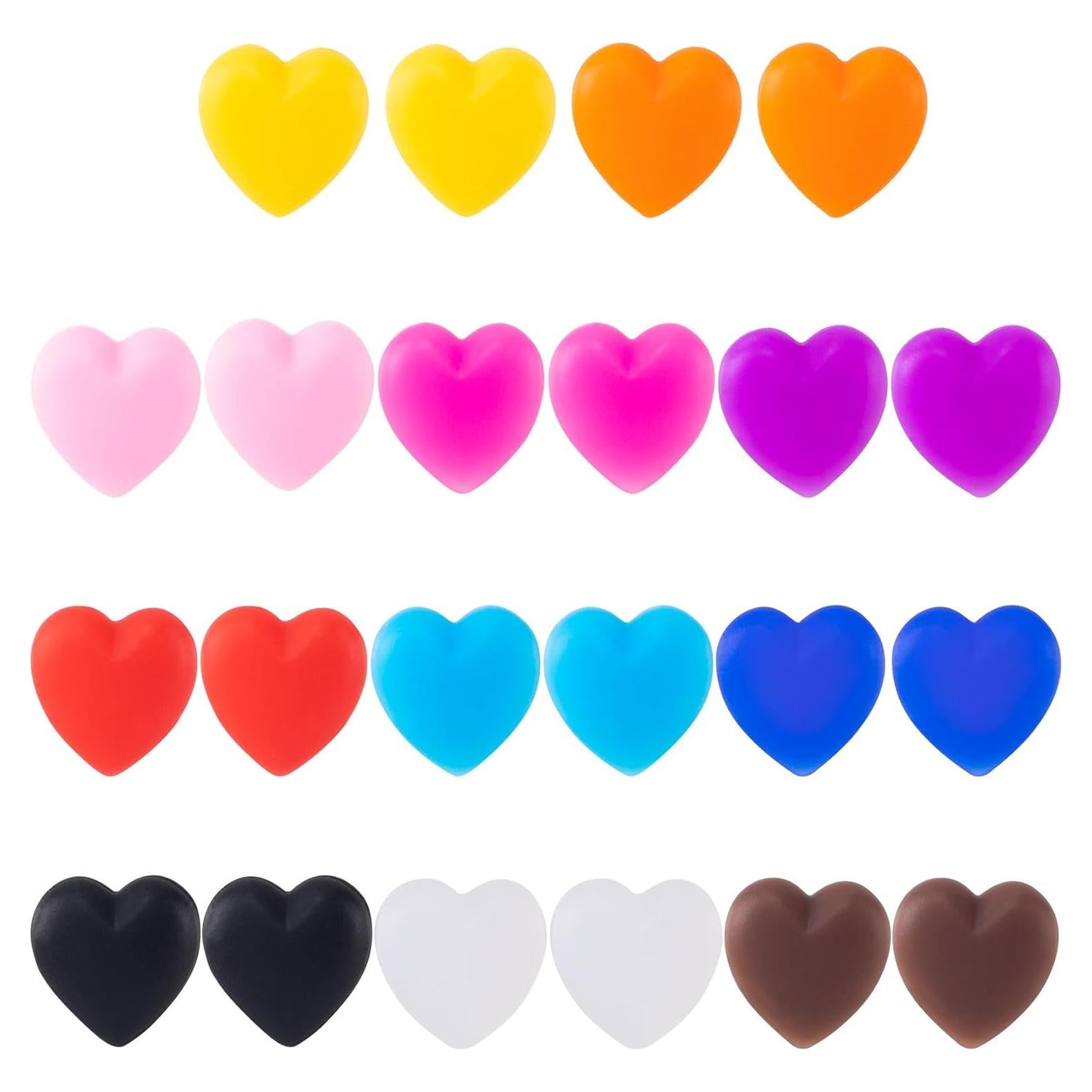 Grapas para Gafas de Silicona en Forma de Corazón - 11 Pares