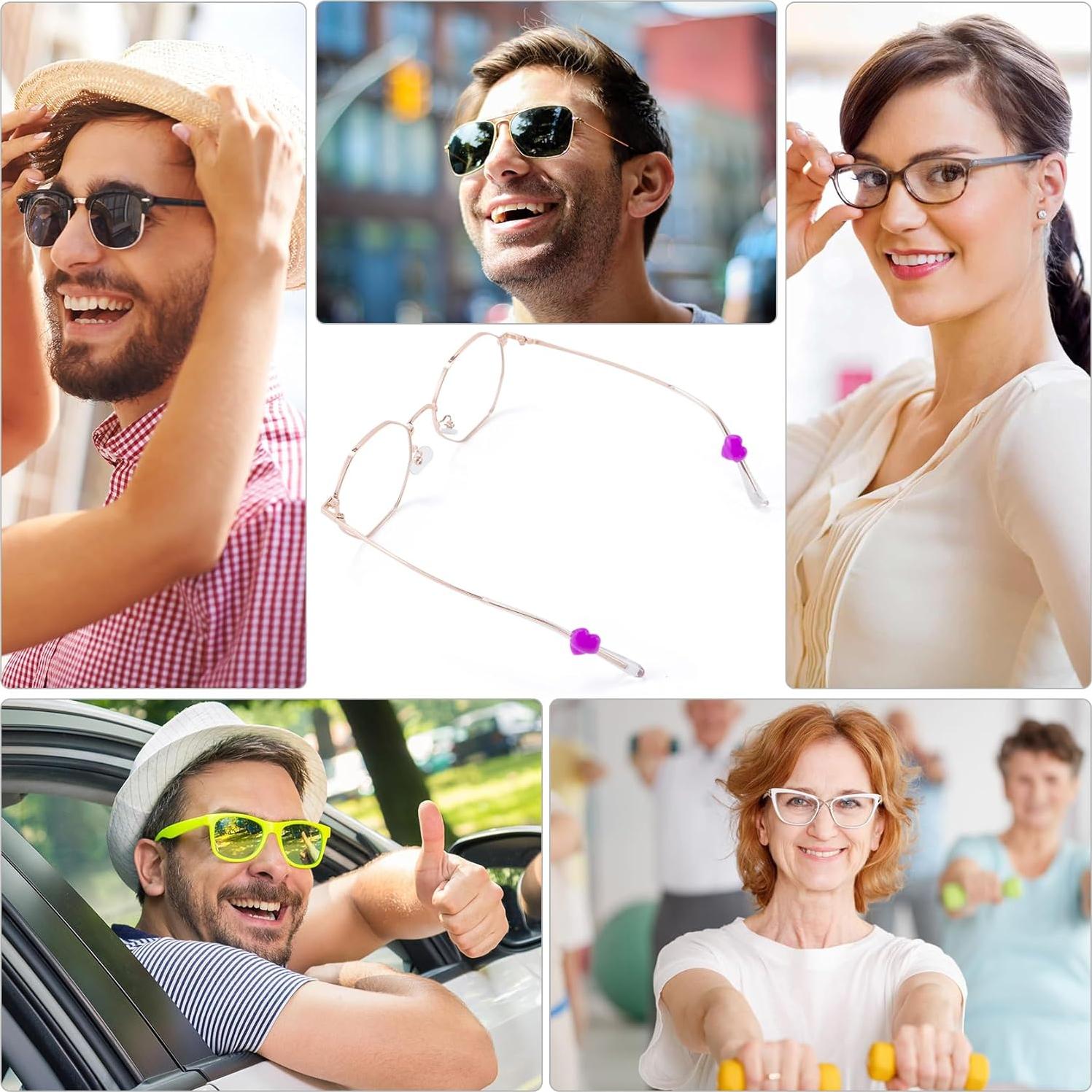 Grapas para Gafas de Silicona en Forma de Corazón - 11 Pares