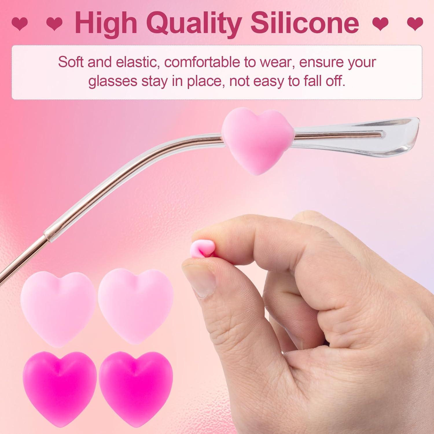 Grapas para Gafas de Silicona en Forma de Corazón - 11 Pares