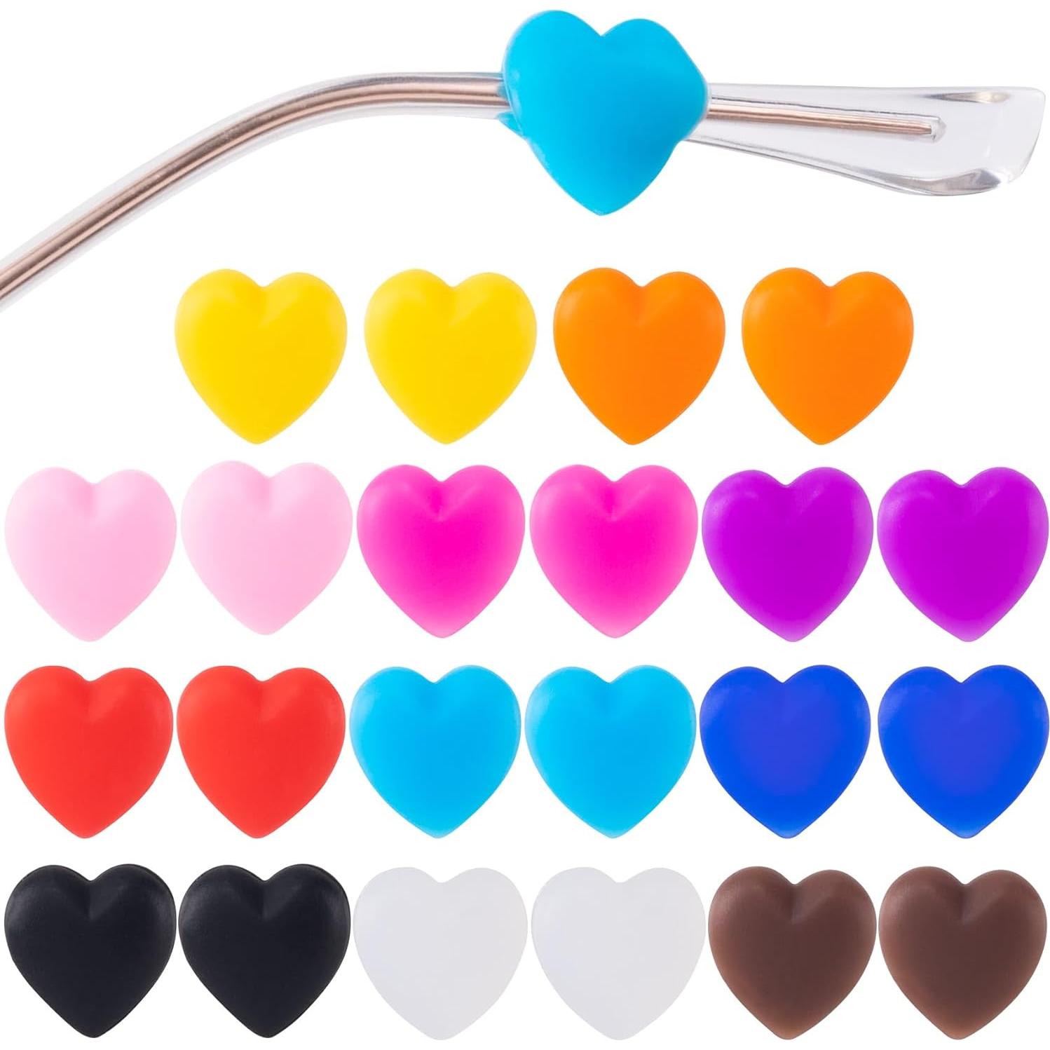 Grapas para Gafas de Silicona en Forma de Corazón - 11 Pares