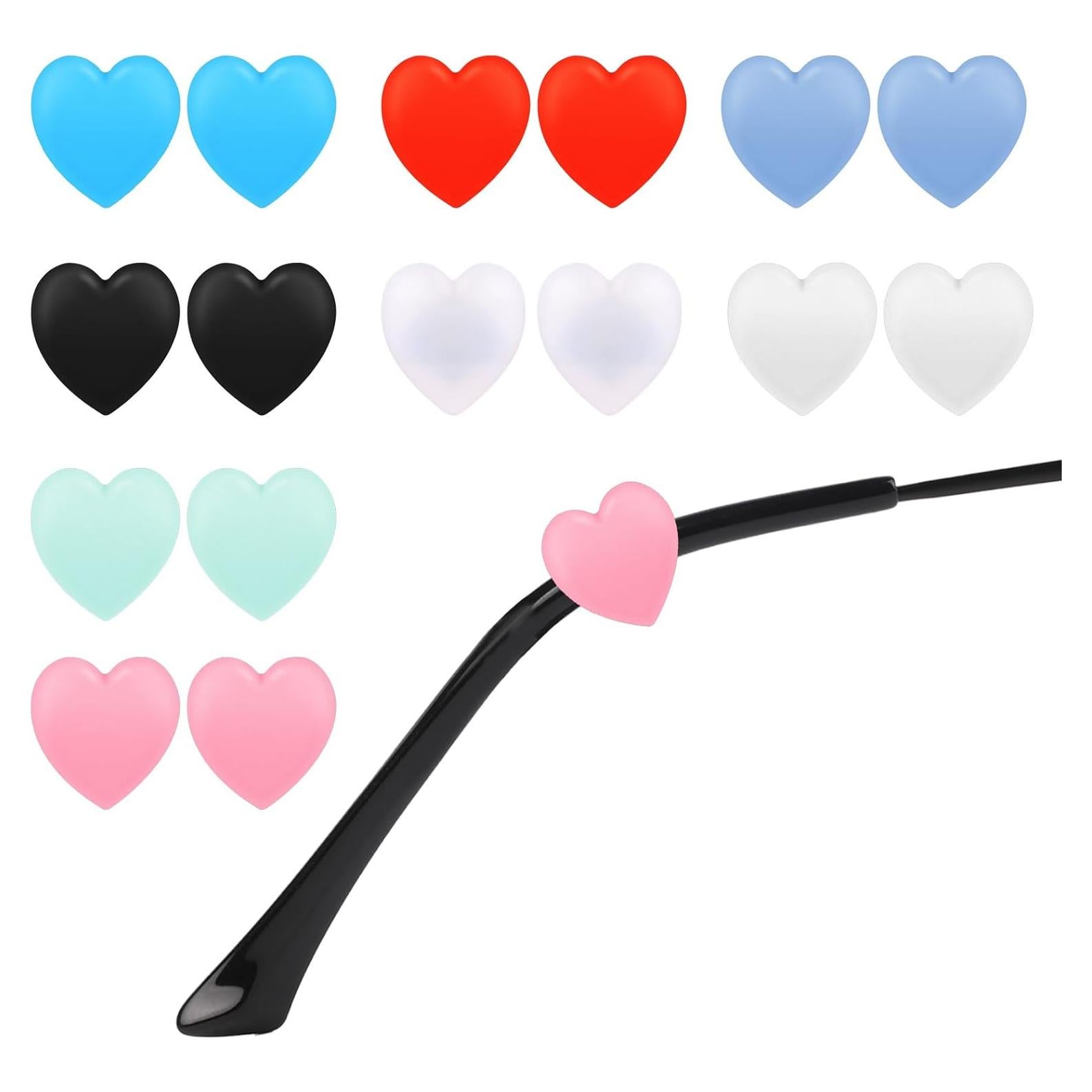 Sujetadores de Gafas de Silicona Suave 16pcs Corazón