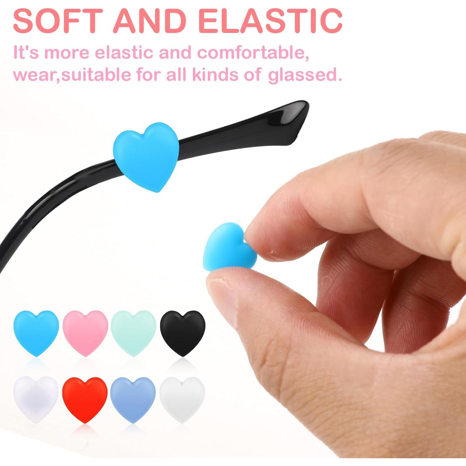 Sujetadores de Gafas de Silicona Suave 16pcs Corazón