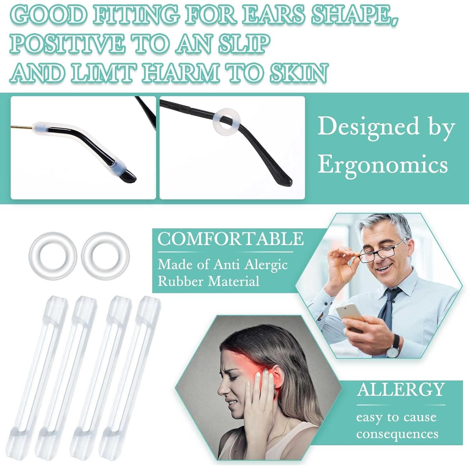 50 Piezas Sujetadores para Gafas Konohan - Almohadillas y Ganchos