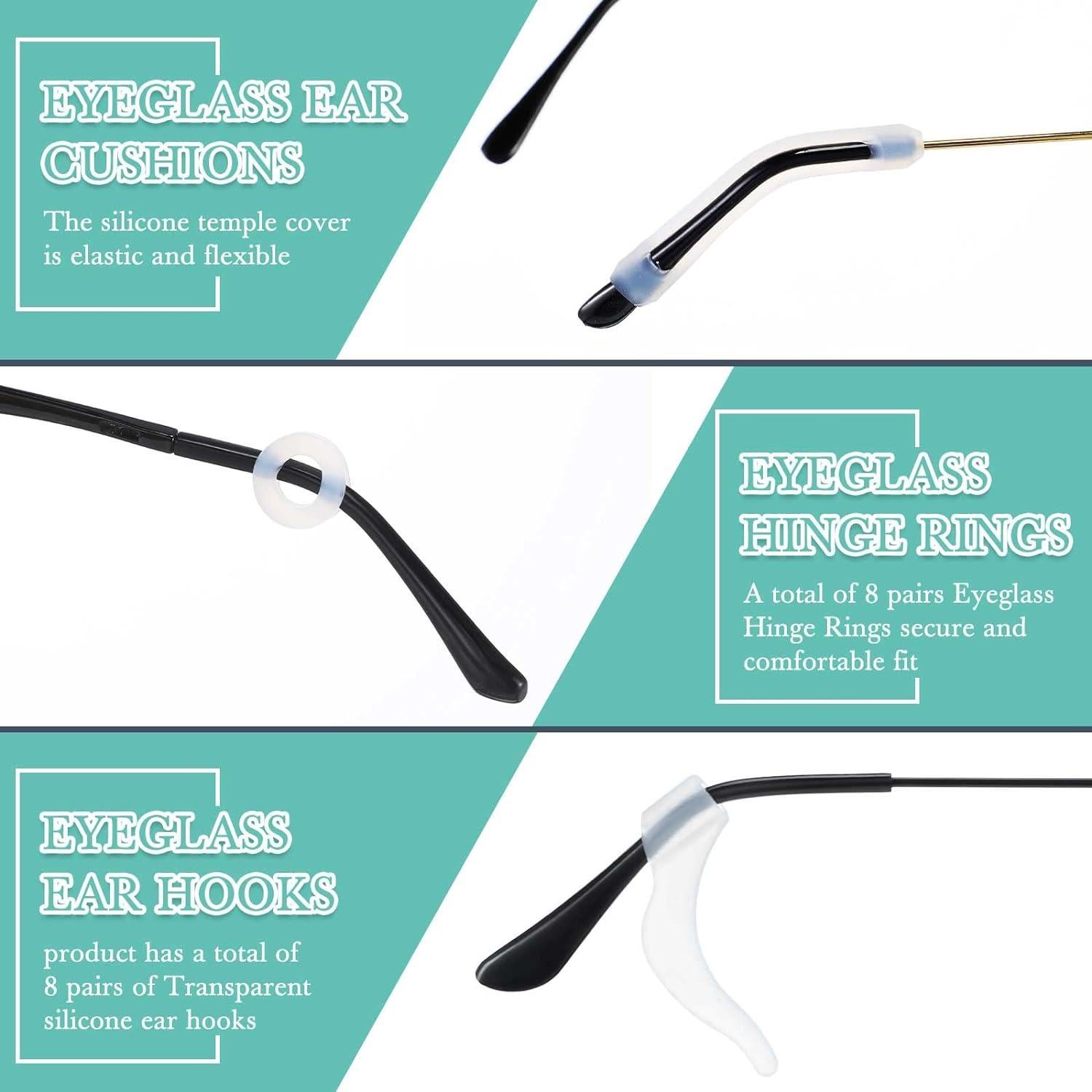 50 Piezas Sujetadores para Gafas Konohan - Almohadillas y Ganchos