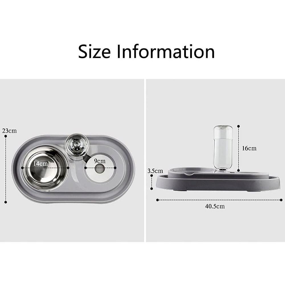 Comedero Doble Luck Dawn con Dispensador de Agua 500ml