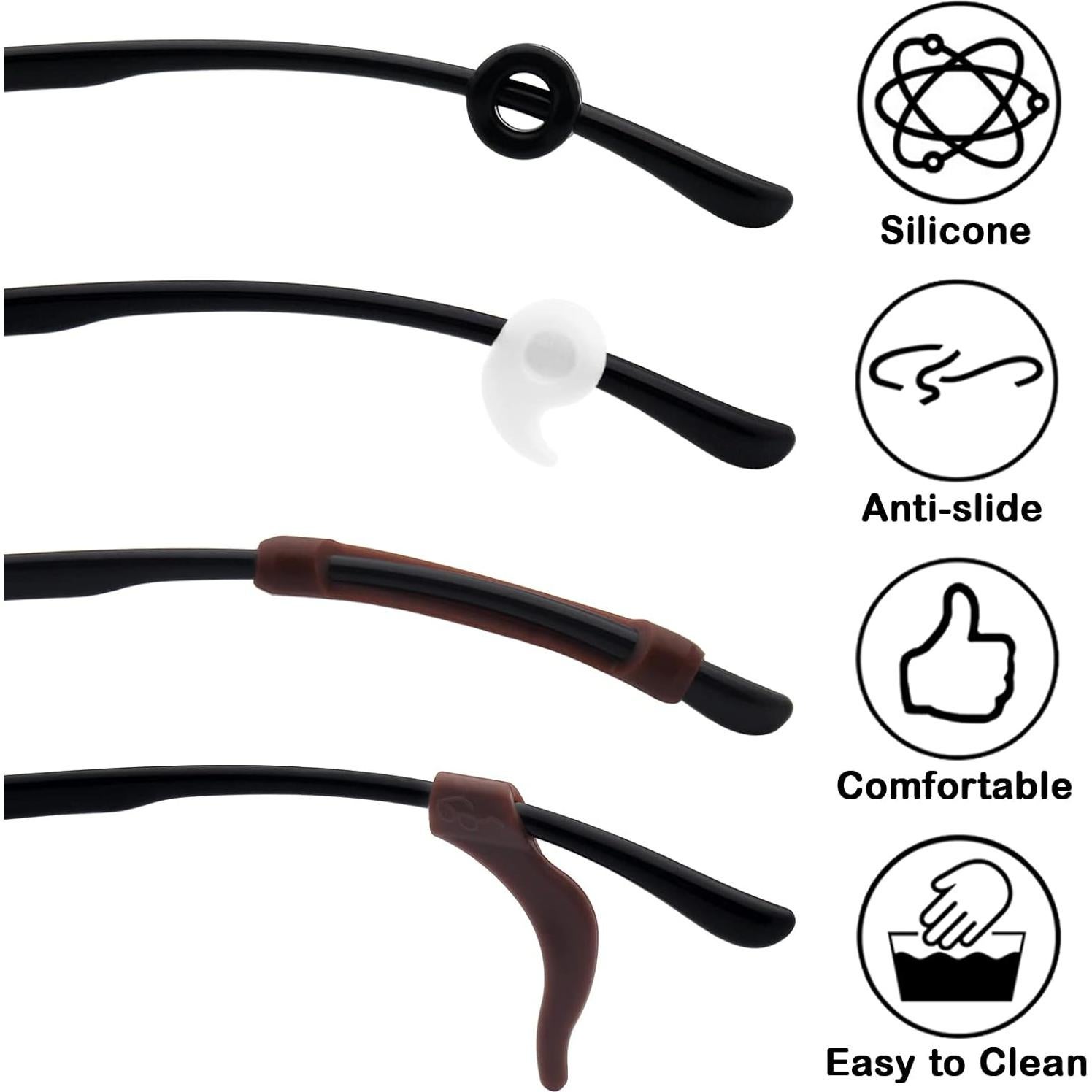 Benvo Sujetadores de Gafas de Silicona Antideslizantes 12 Pzas