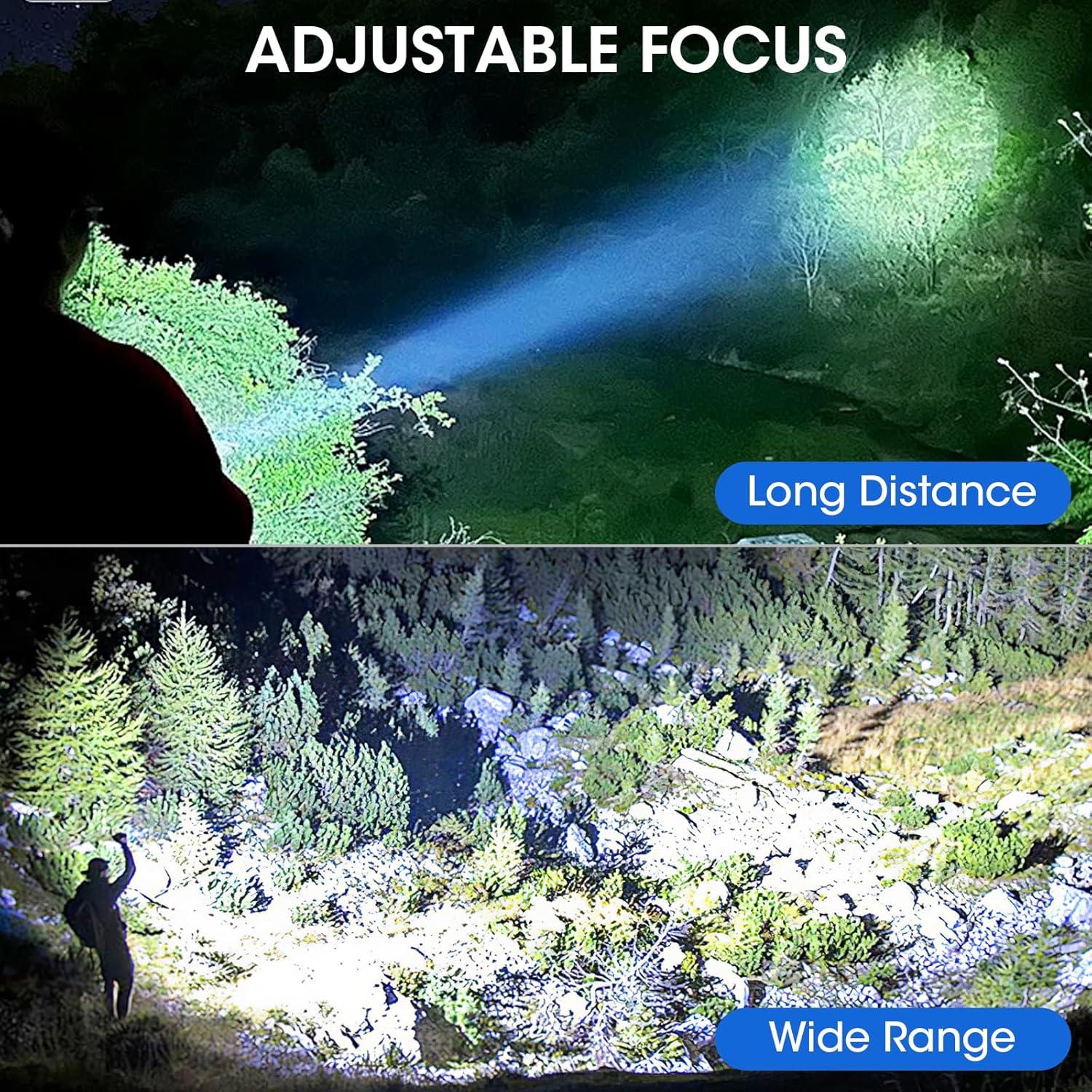 Linterna Recargable KINGCAESAR 90,000 Lúmenes 3 Paquetes IPX7