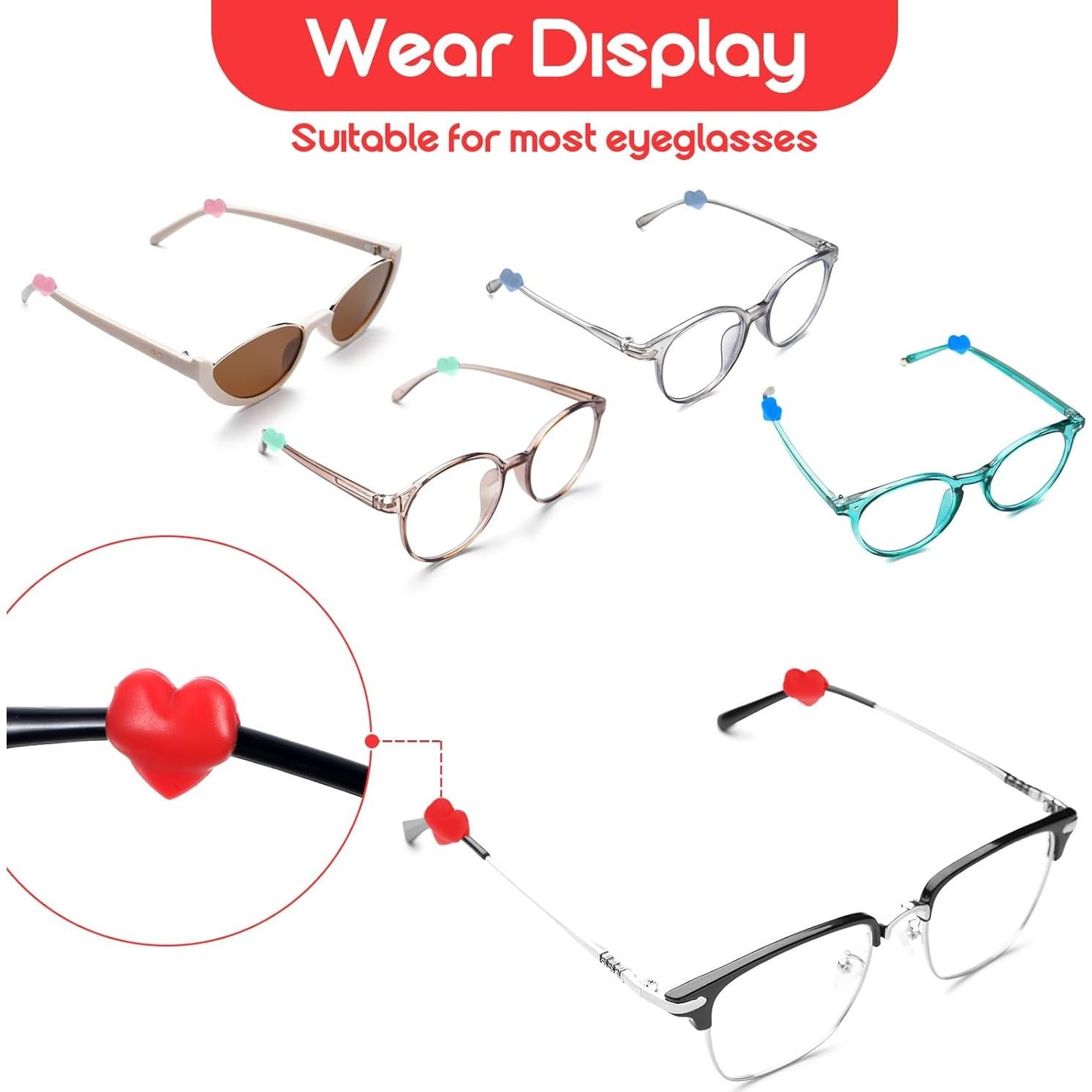 8 Pares de Sujetadores Antideslizantes para Gafas Silicona