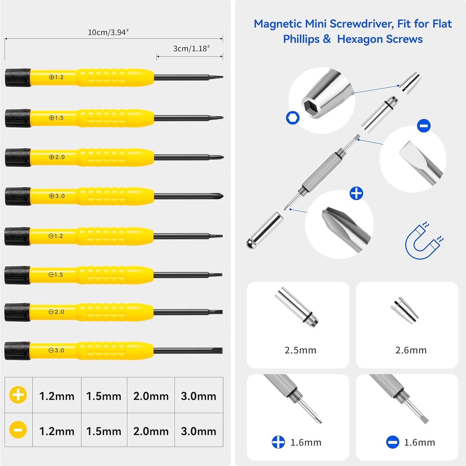 Kit de Reparación de Gafas HQVOIC con Destornilladores y Tornillos