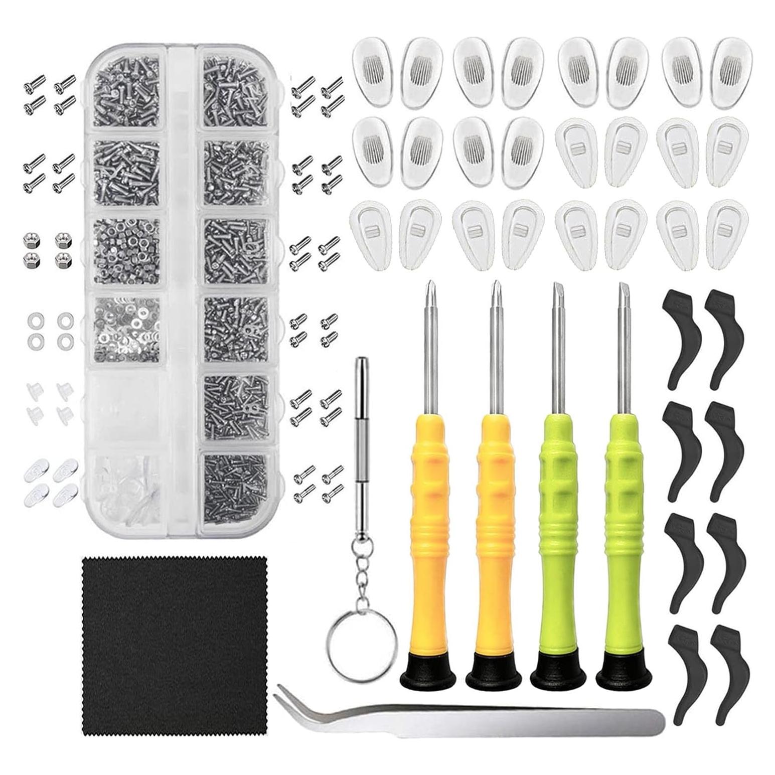 Kit de Reparación de Gafas Aobvrey con Destornilladores y Accesorios