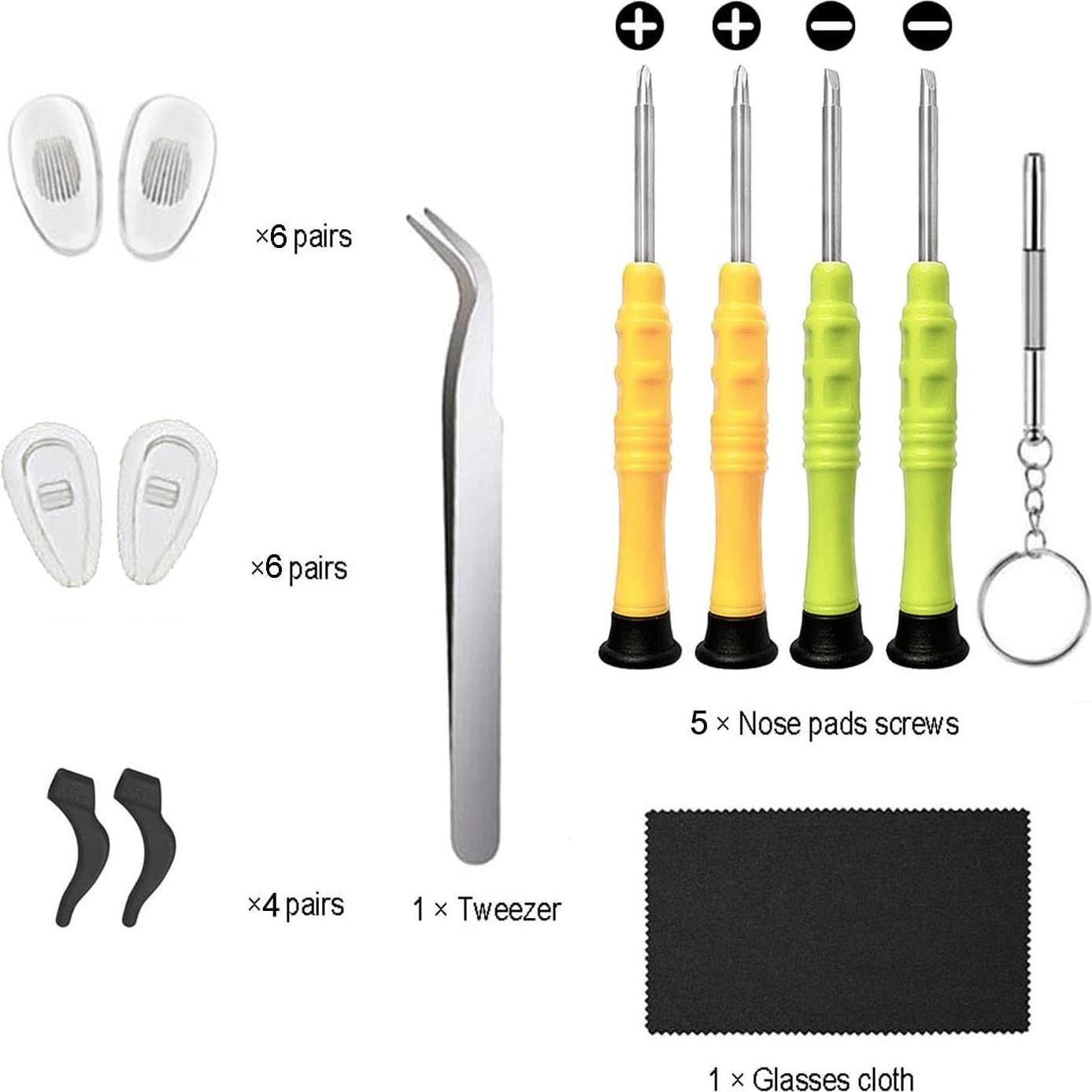 Kit de Reparación de Gafas Aobvrey con Destornilladores y Accesorios