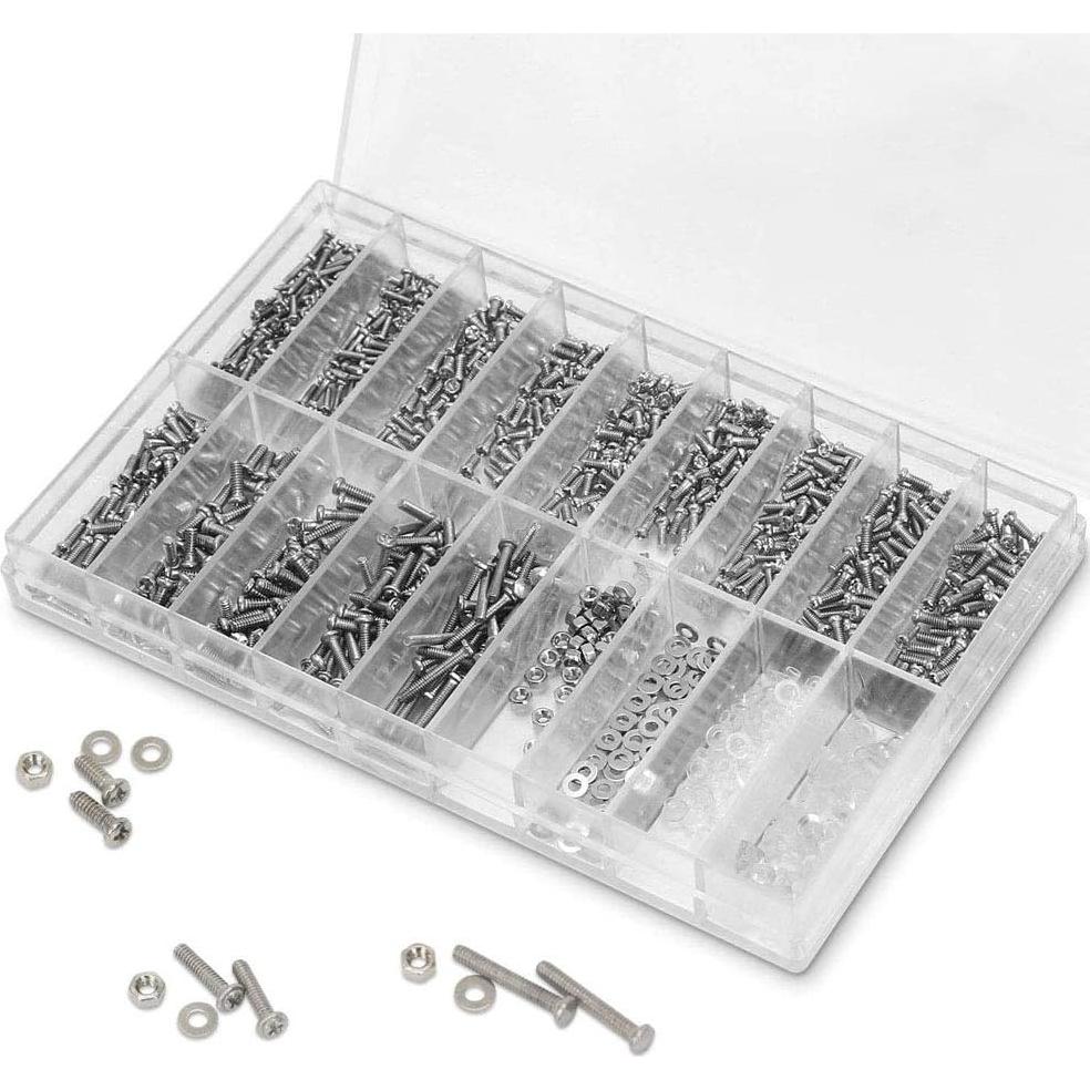 Kit de Reparación de Gafas HKIDEE con 1000 Tornillos y 6 Destornilladores