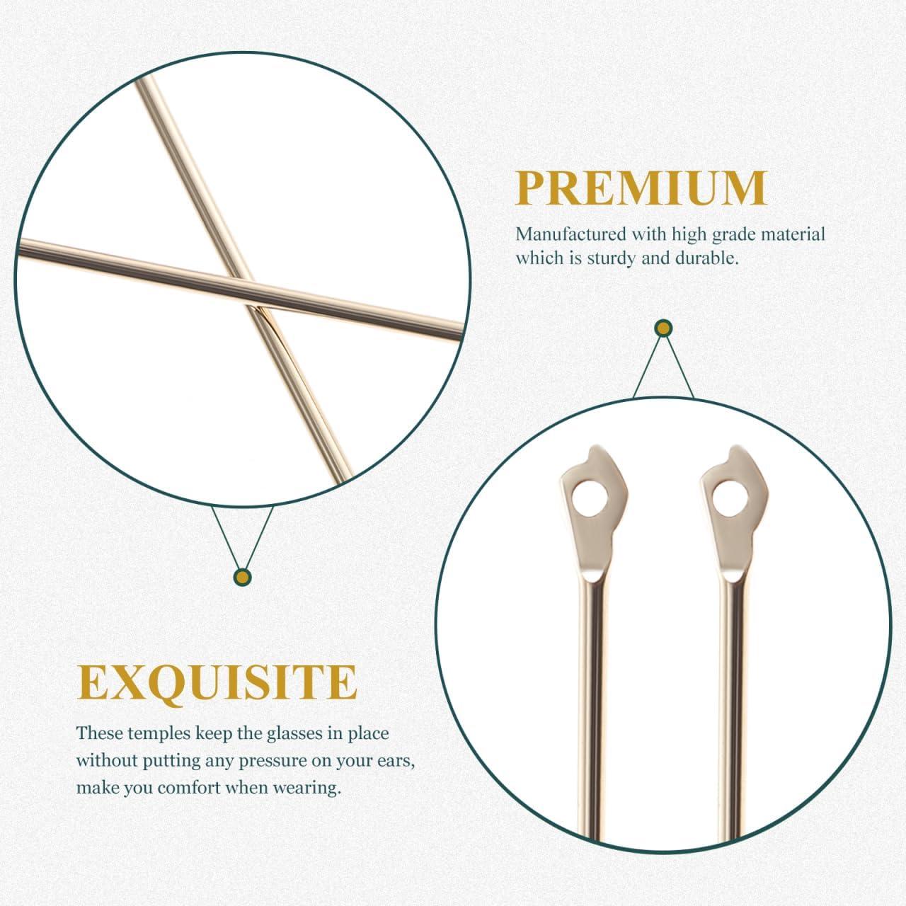 Kit de Reparación de Gafas UKCOCO Templos Metálicos Dorados