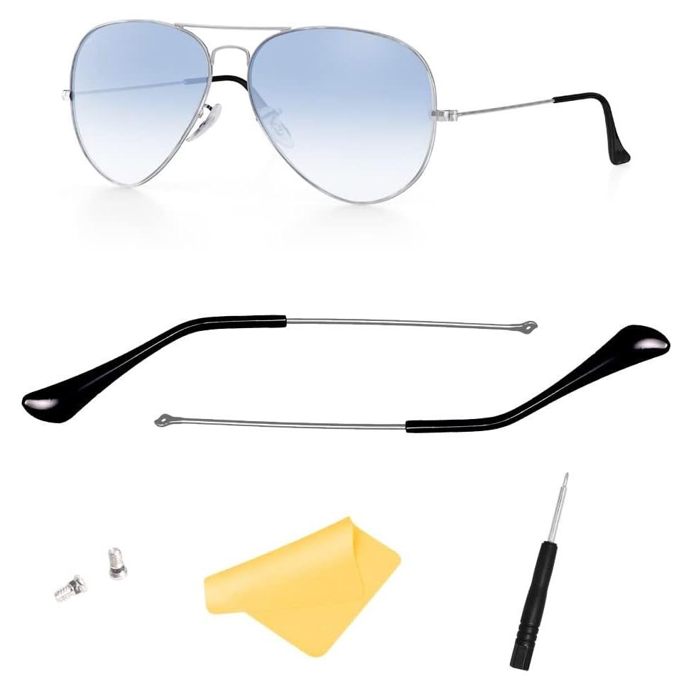 Reemplazo Puntas y Brazos de Templo Ray-Ban RB3025 Plateado/Negro