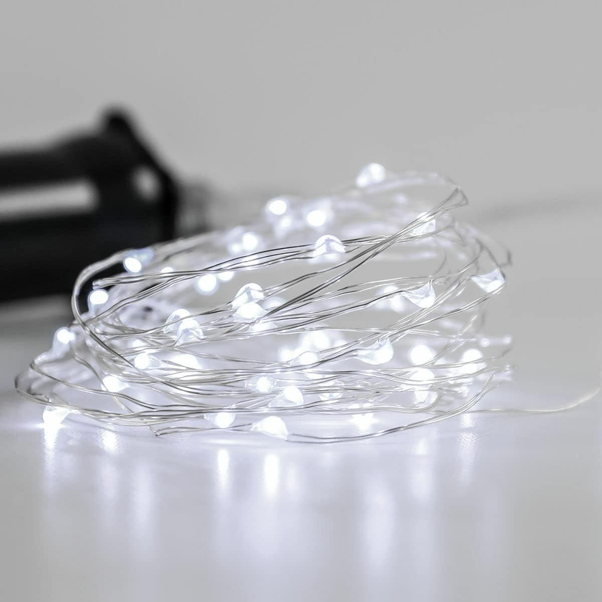 Luces de Cadena Solares Kemooie 200 LED 20m 8 Modos Blancas