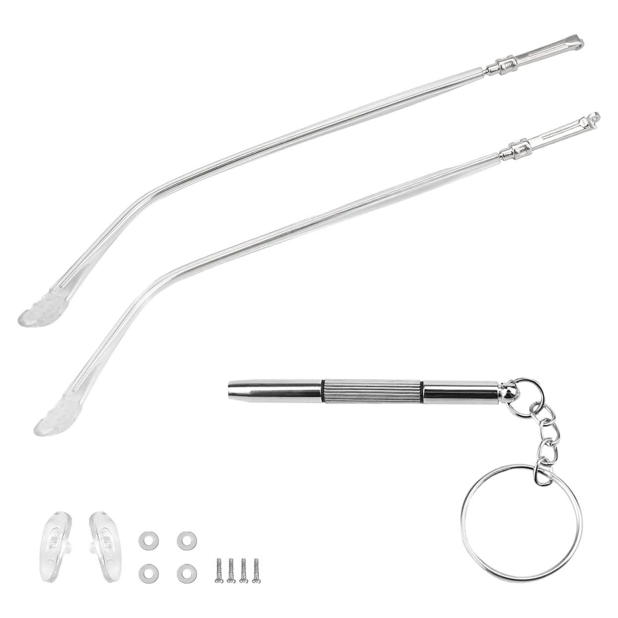 Patillas de Metal para Gafas LNQ LUNIQI Repuesto Universal Plata