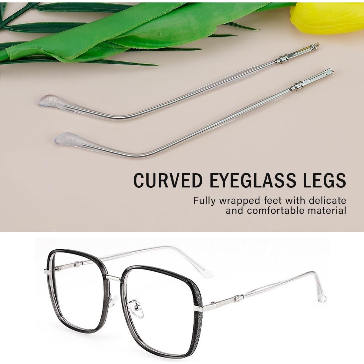 Patillas de Metal para Gafas LNQ LUNIQI Repuesto Universal Plata