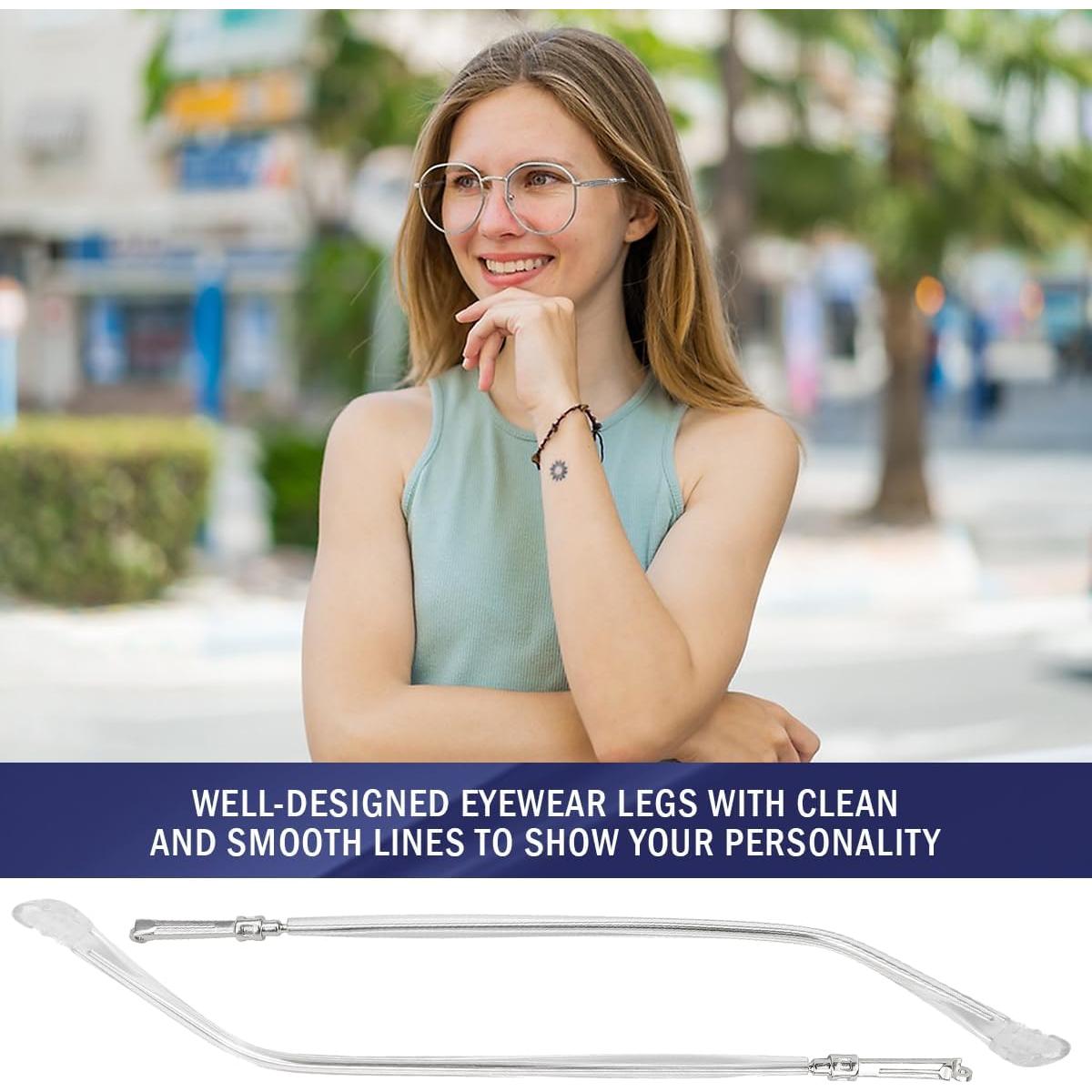 Patillas de Metal para Gafas LNQ LUNIQI Repuesto Universal Plata