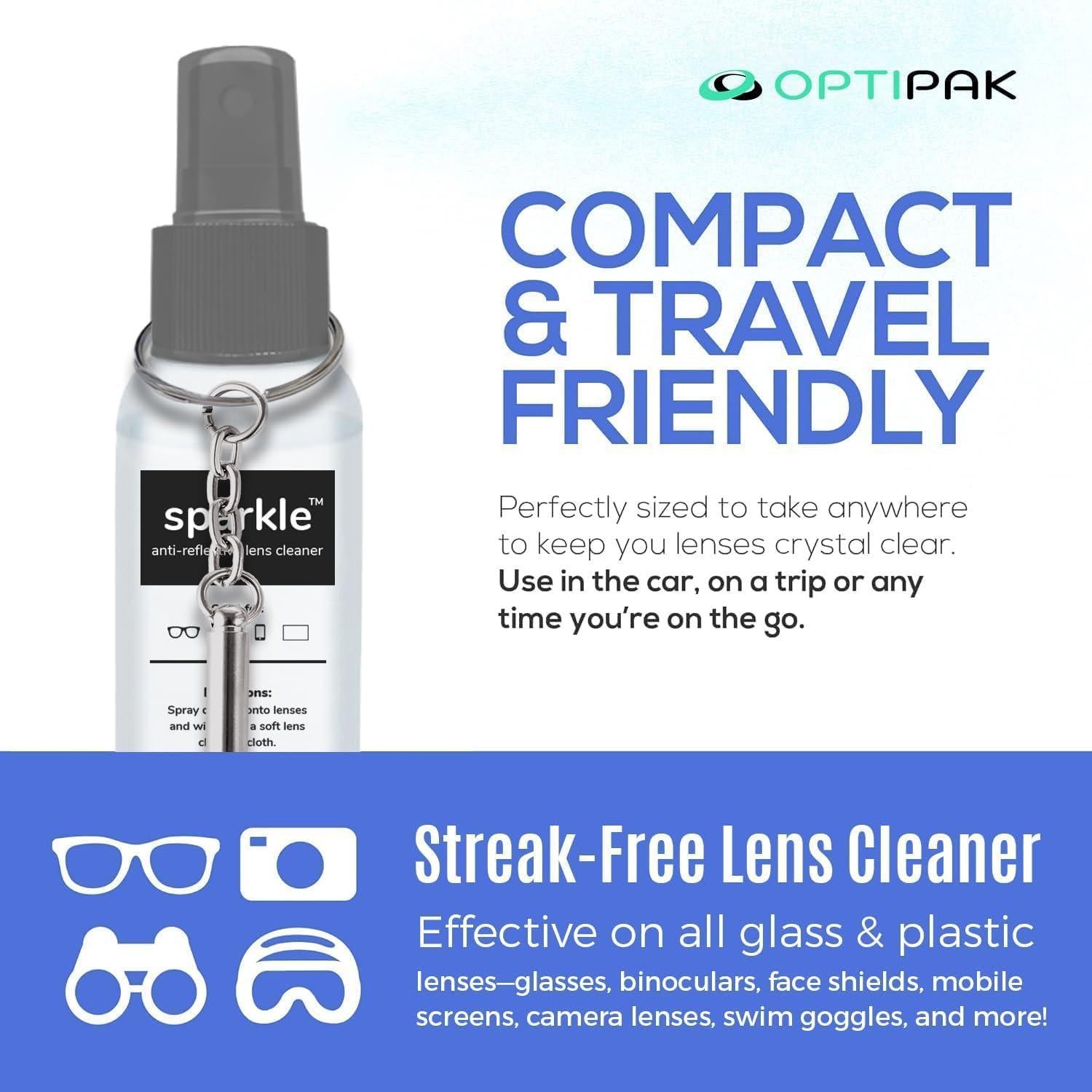 Kit de limpieza de lentes OPTIPAK - 2x59ml + 2 paños + destornillador