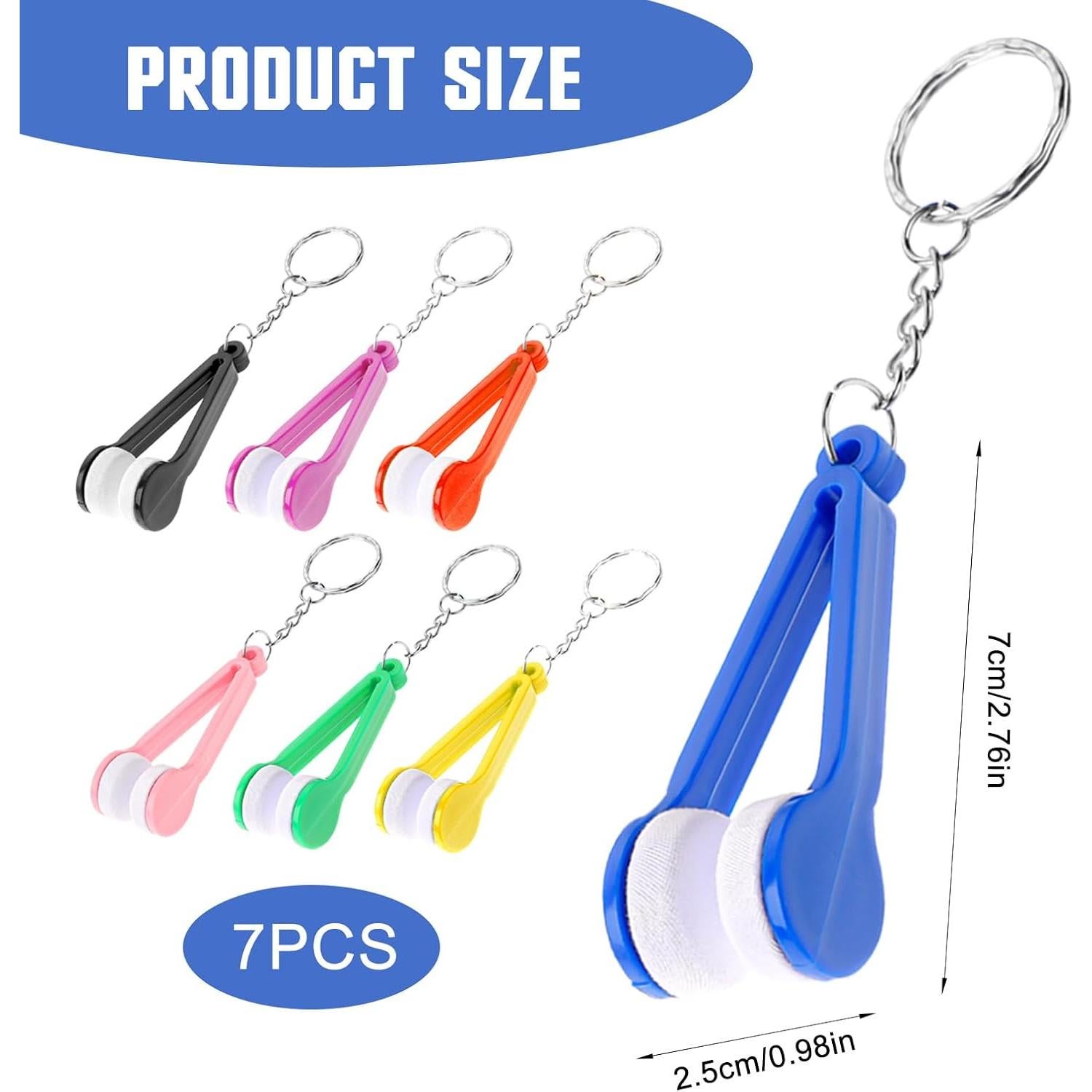 Juego de 7 limpiadores de gafas Abeillo con llavero