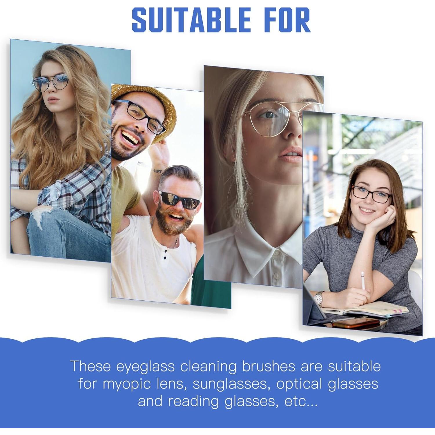 Juego de 7 limpiadores de gafas Abeillo con llavero