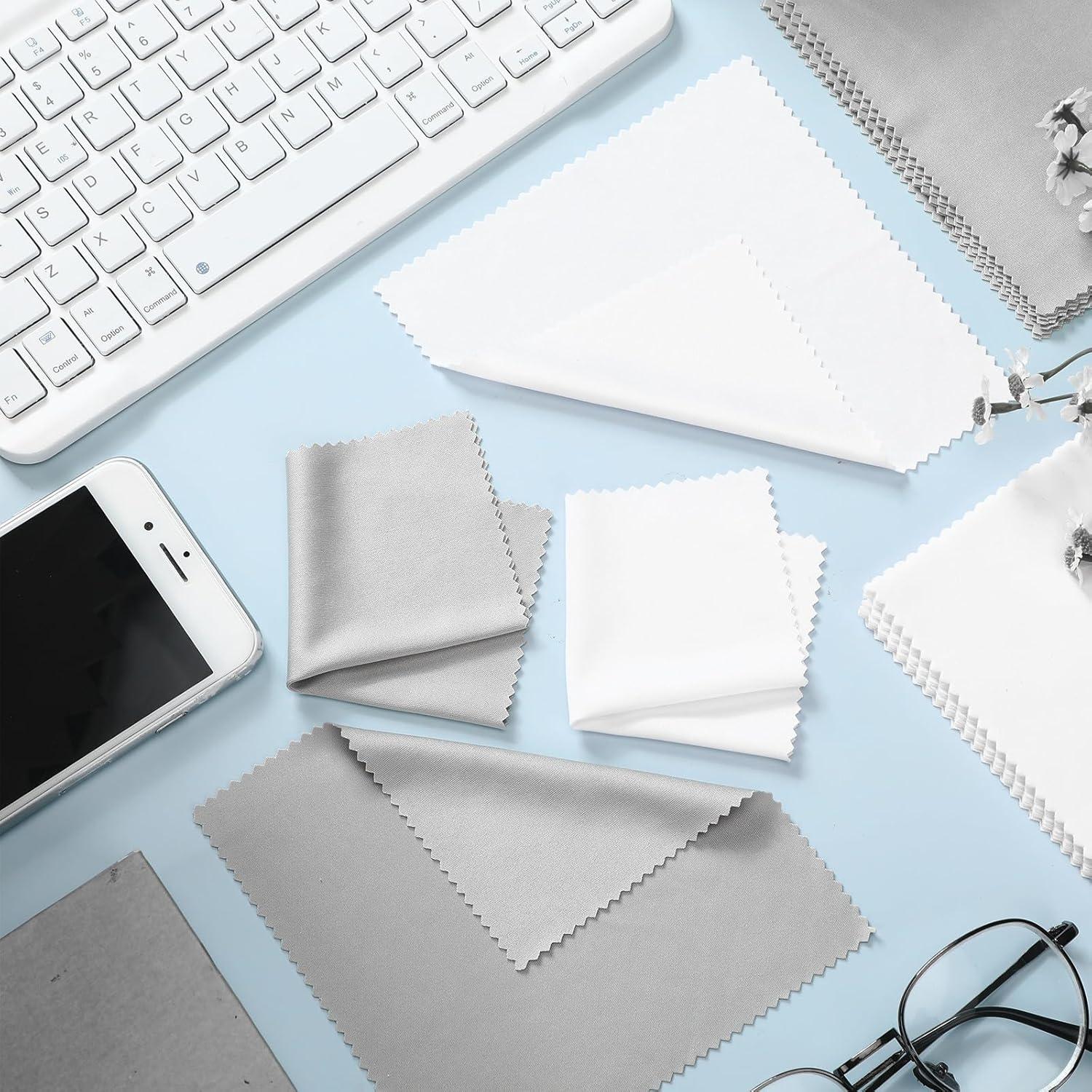 Paños de Microfibra Sumind 100 Pcs 13.97 cm Gris y Blanco