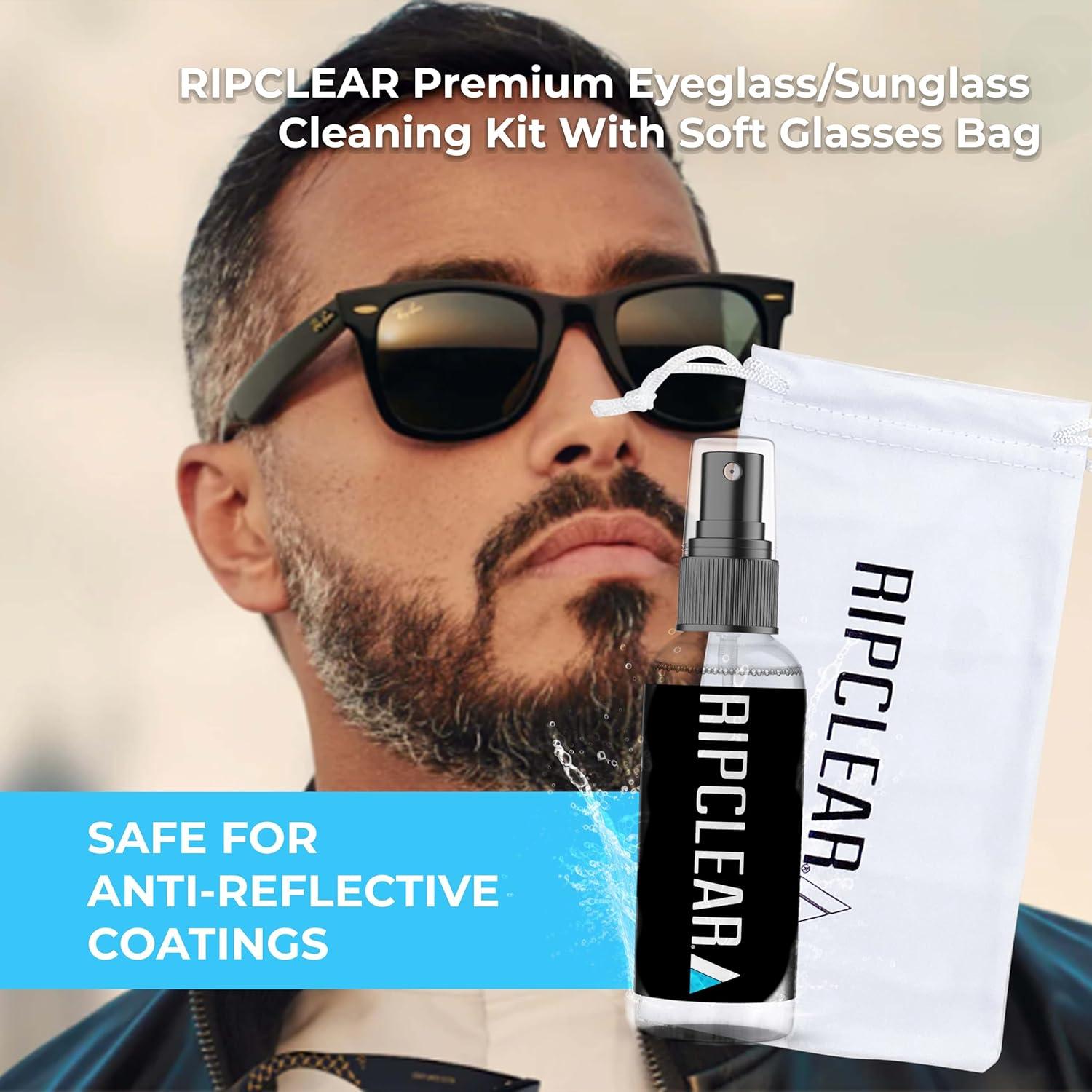 Kit de Limpieza de Gafas RIPCLEAR con Bolsa Microfibra