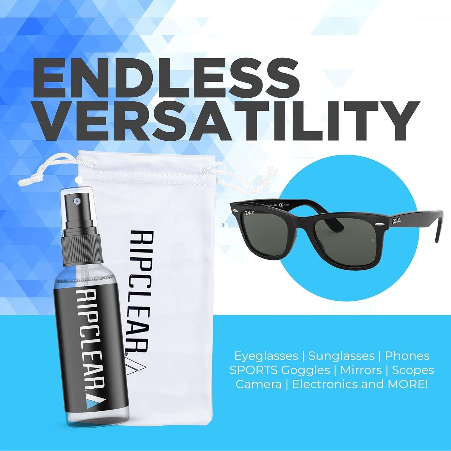 Kit de Limpieza de Gafas RIPCLEAR con Bolsa Microfibra