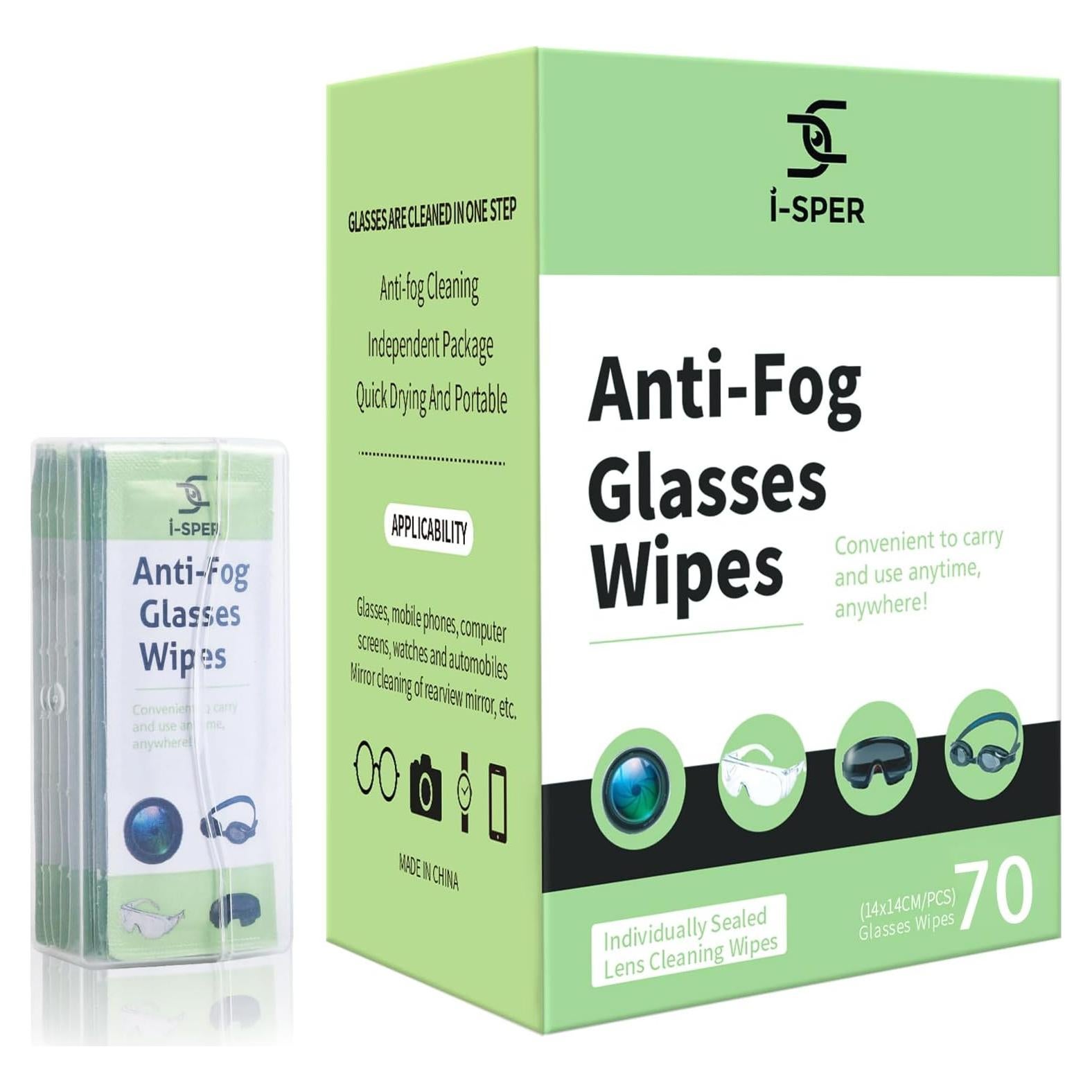 Toallitas Antivaho i-SPER 70 Piezas para Gafas y Lentes