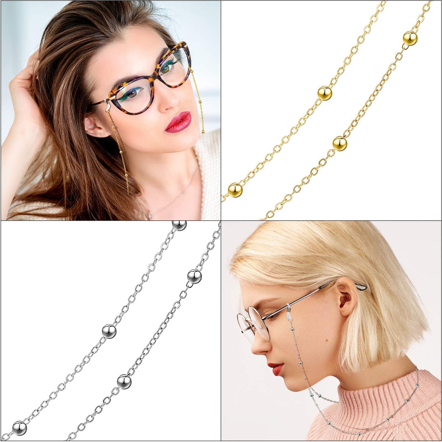 Cadena de Gafas Frienda 6 Piezas con Perlas para Mujeres