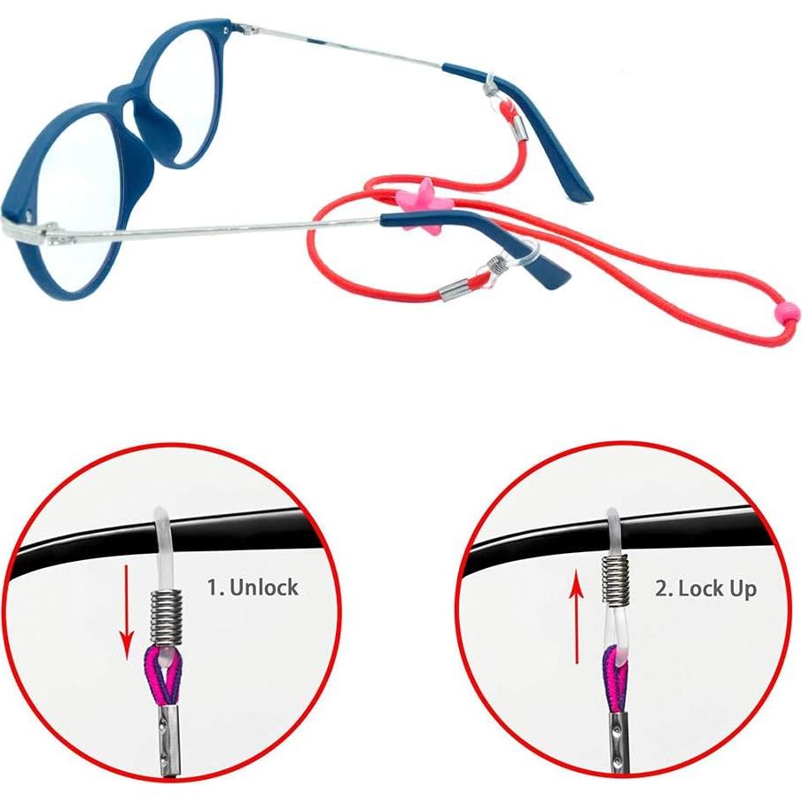 Correa para Gafas Niños ACKLLR 12 Piezas Ajustable Colorido