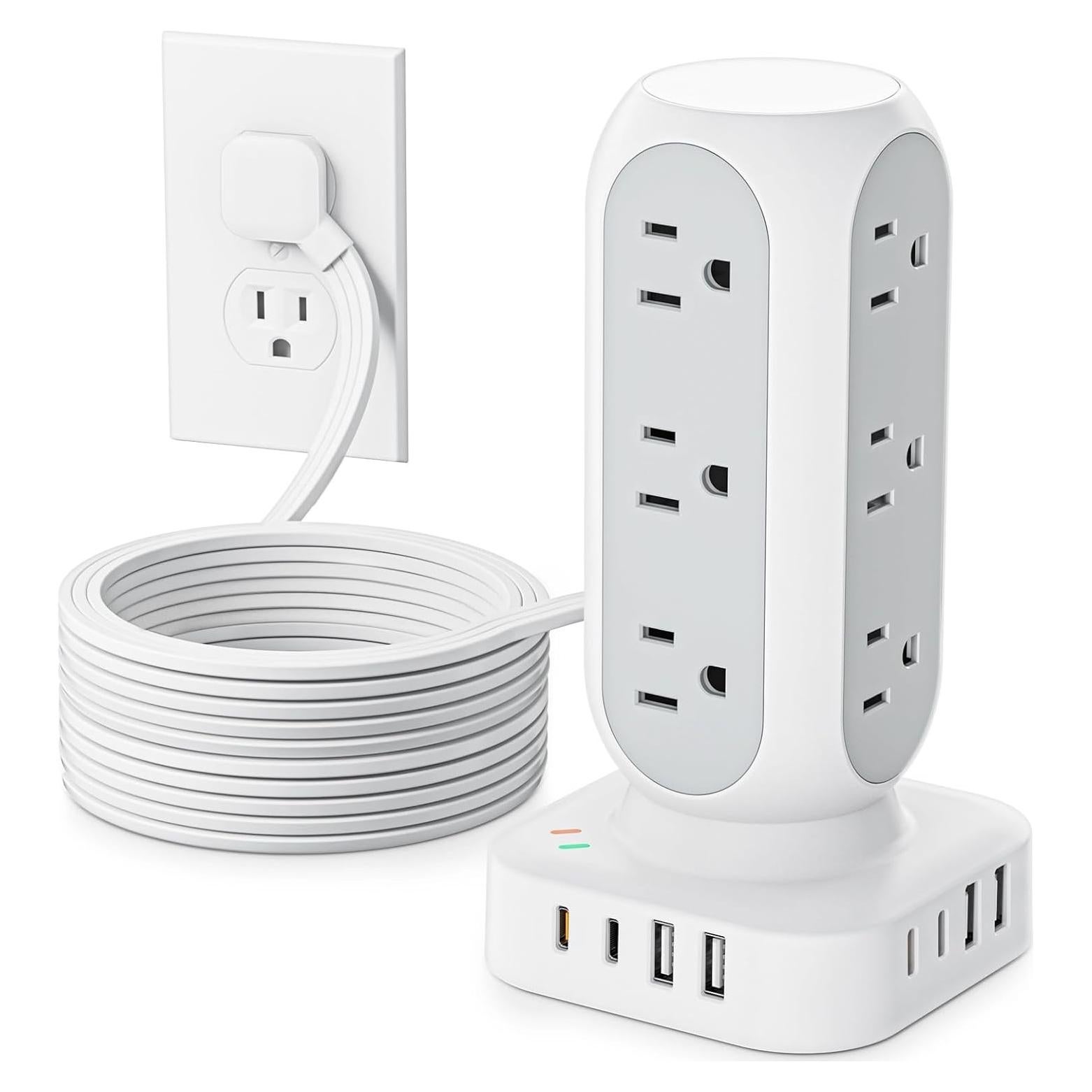 Torre de Regleta TenTrend 40W con 12 Salidas y 8 USB